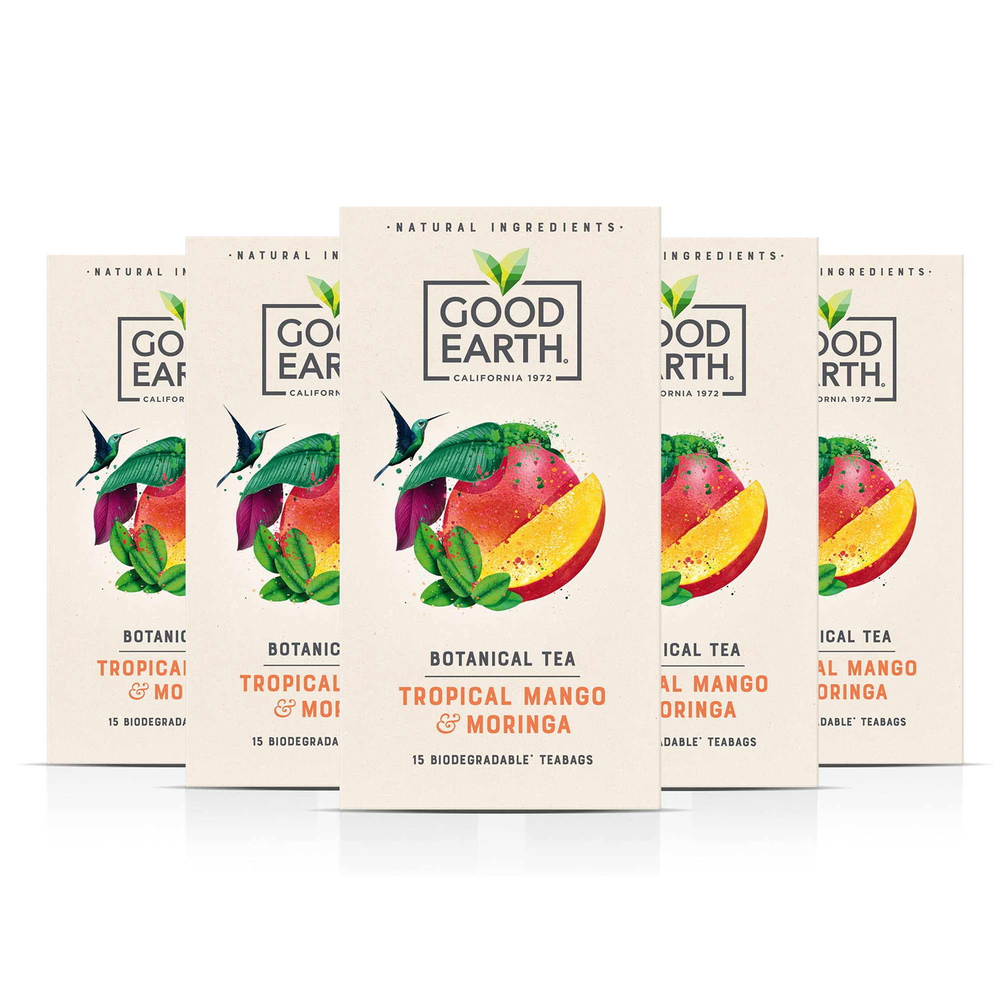 Good Earth Tea Co. Tropical Mango & Moringa Tea Bags - Refreshingly Natural