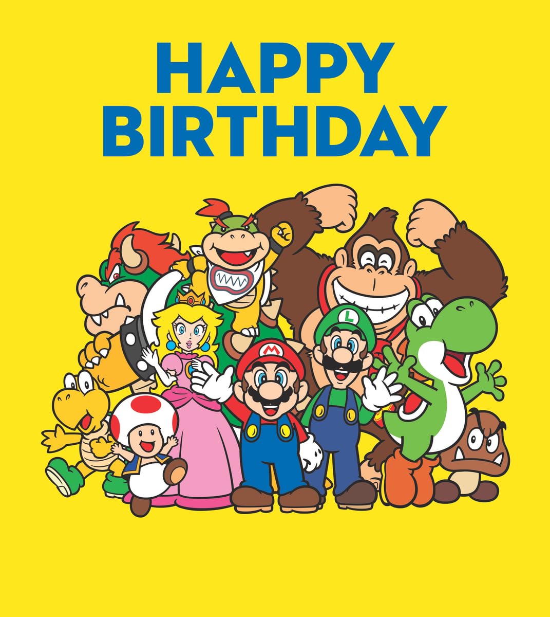 Danilo Promotions LTD Super Mario Birthday Greeting Card | Features Mario, Luigi, Peach | Standard Size
