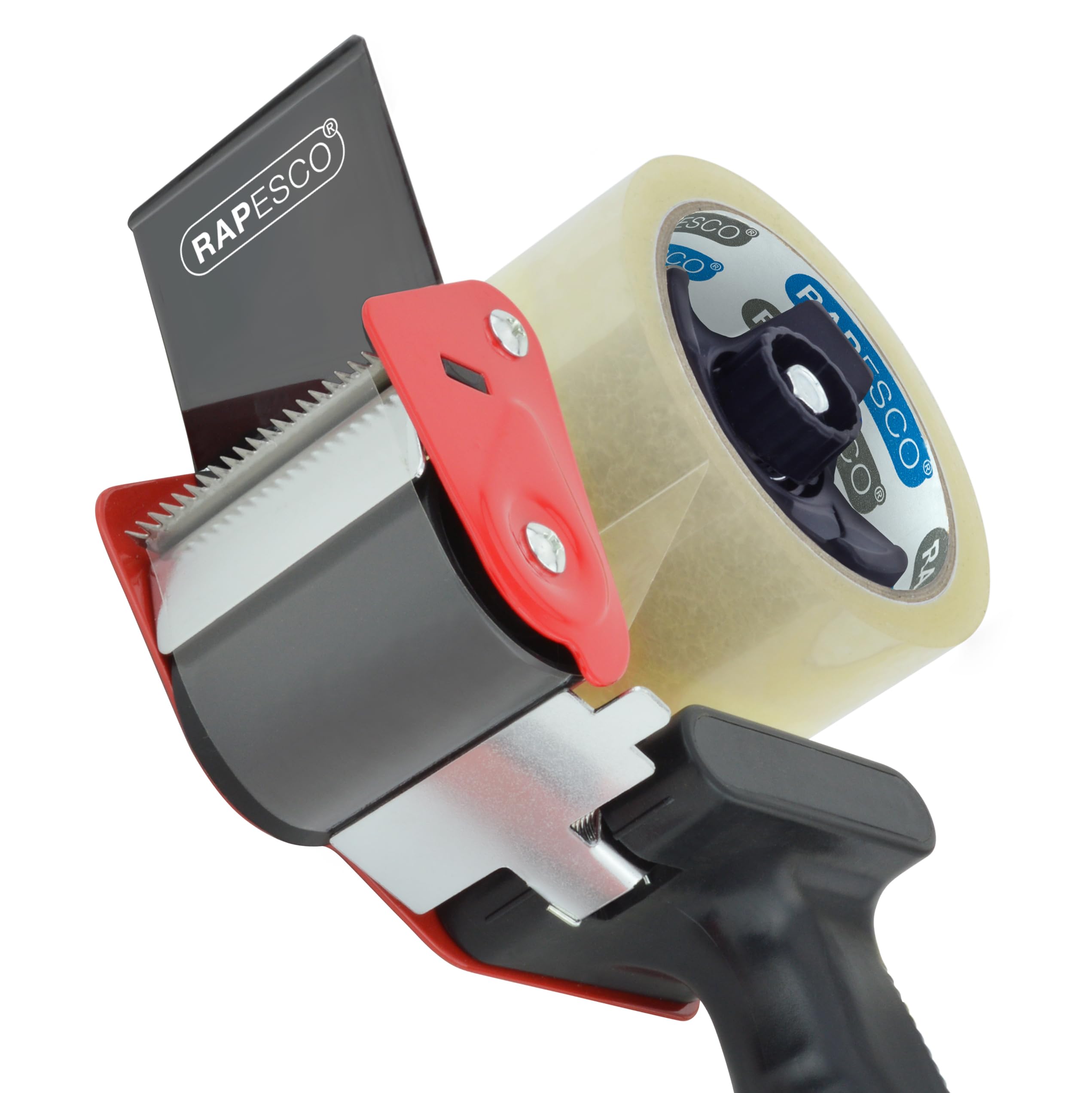 RAPESCO 1557 Germ-Savvy Antibacterial Packaging Tape Dispenser with 2 Clear Tapes | Pistol Grip