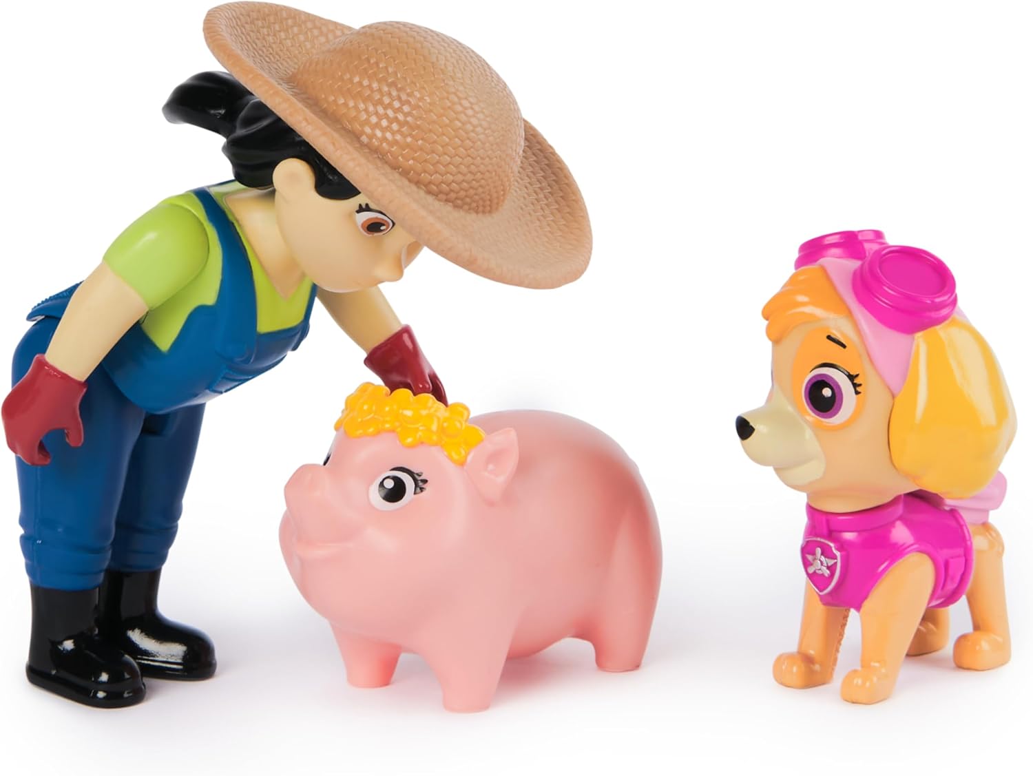 PAW Patrol Skye, Farmer Yumi and Piggie Figures - Action Play Set for Kids 3-9 Years 2