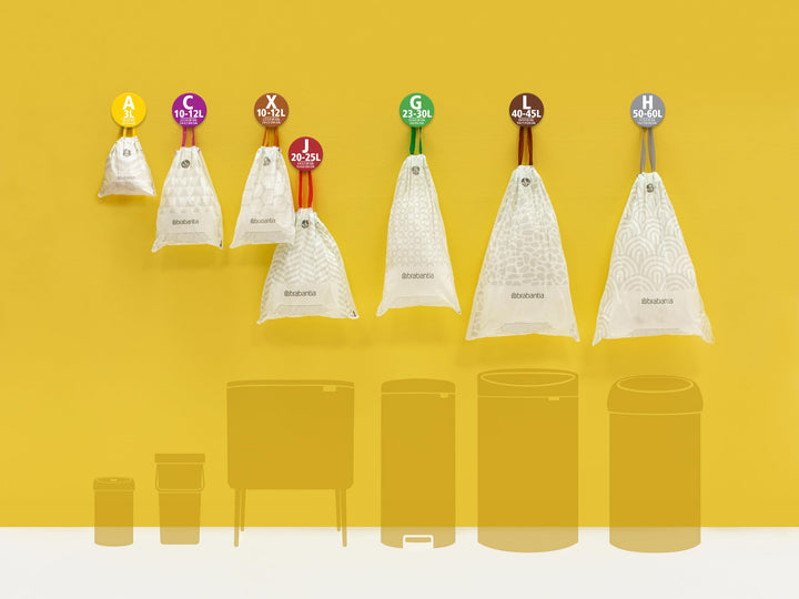 Brabantia - PerfectFit Bin Liners Size X (10-12 Litre) Thick Plastic Trash Bags