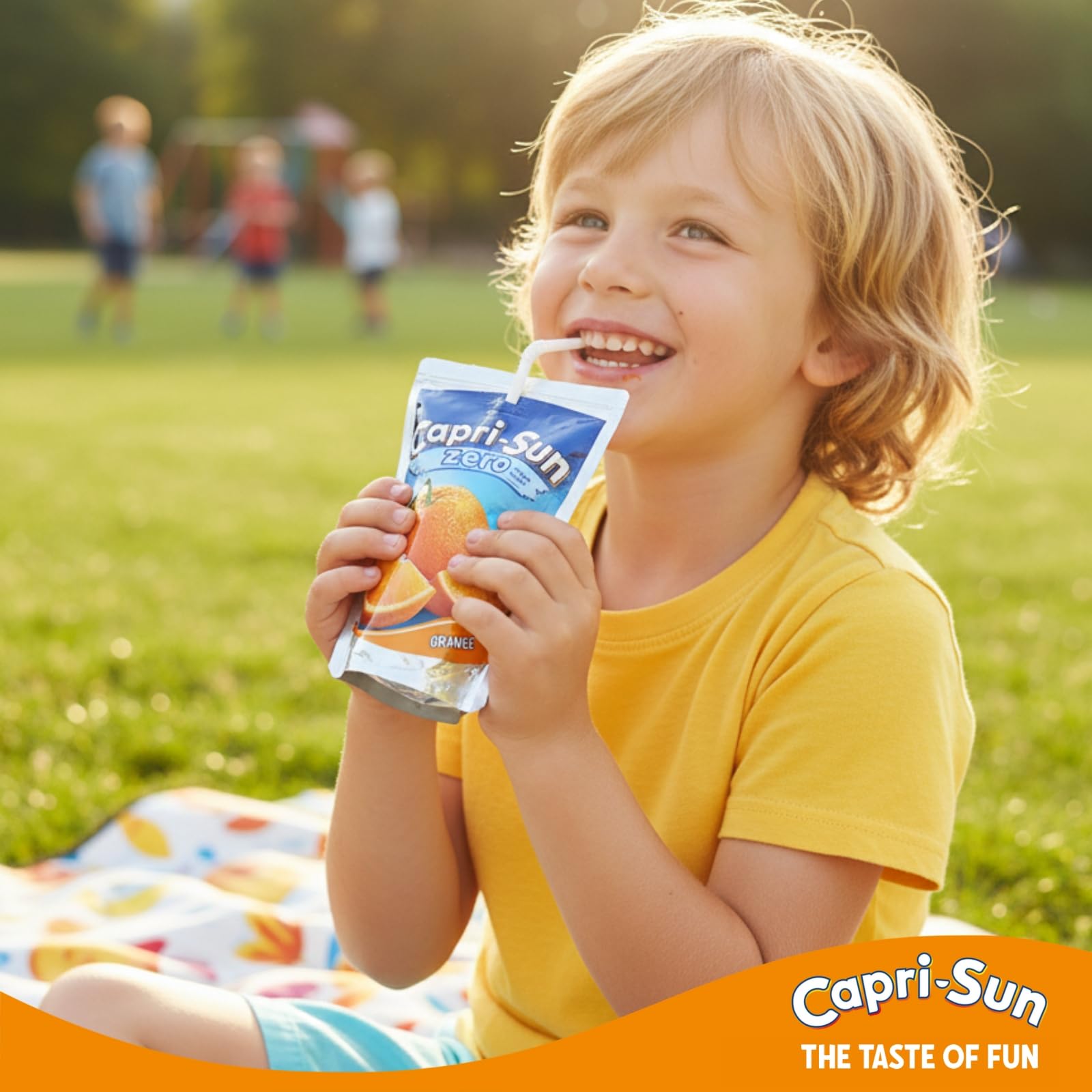 Capri-Sun Zero Orange Kids Juice Drink (4 x 200ml) - No Added Sugar, Gluten Free, Vegan