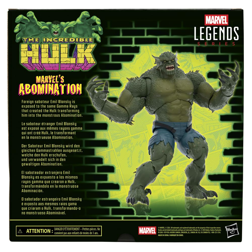 Marvel Legends Series Marvel’s Abomination, Hulk Comics Collectible 6-Inch 9