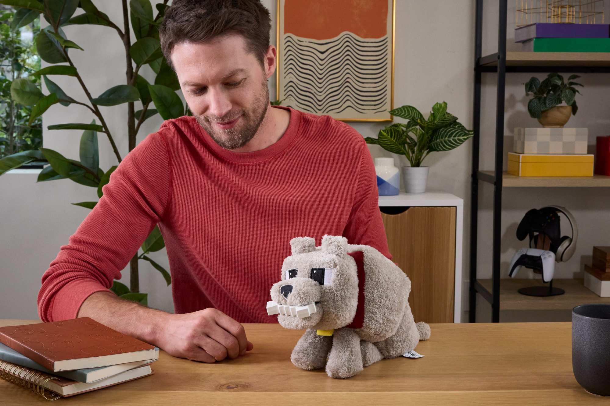 Minecraft Dennis the Wolf Plush Toy with Feeding Action & Sound - Interactive Stuffed Animal for Kids 3+ 2