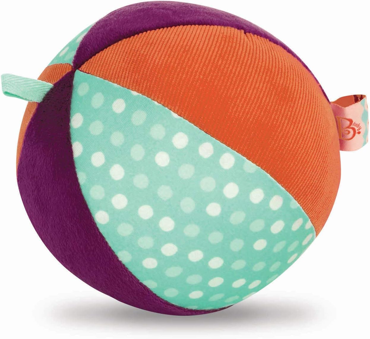 B. toys Make it Chime Fabric Ball - Sensory Toy for Babies with Textures, Colors & Bell 1
