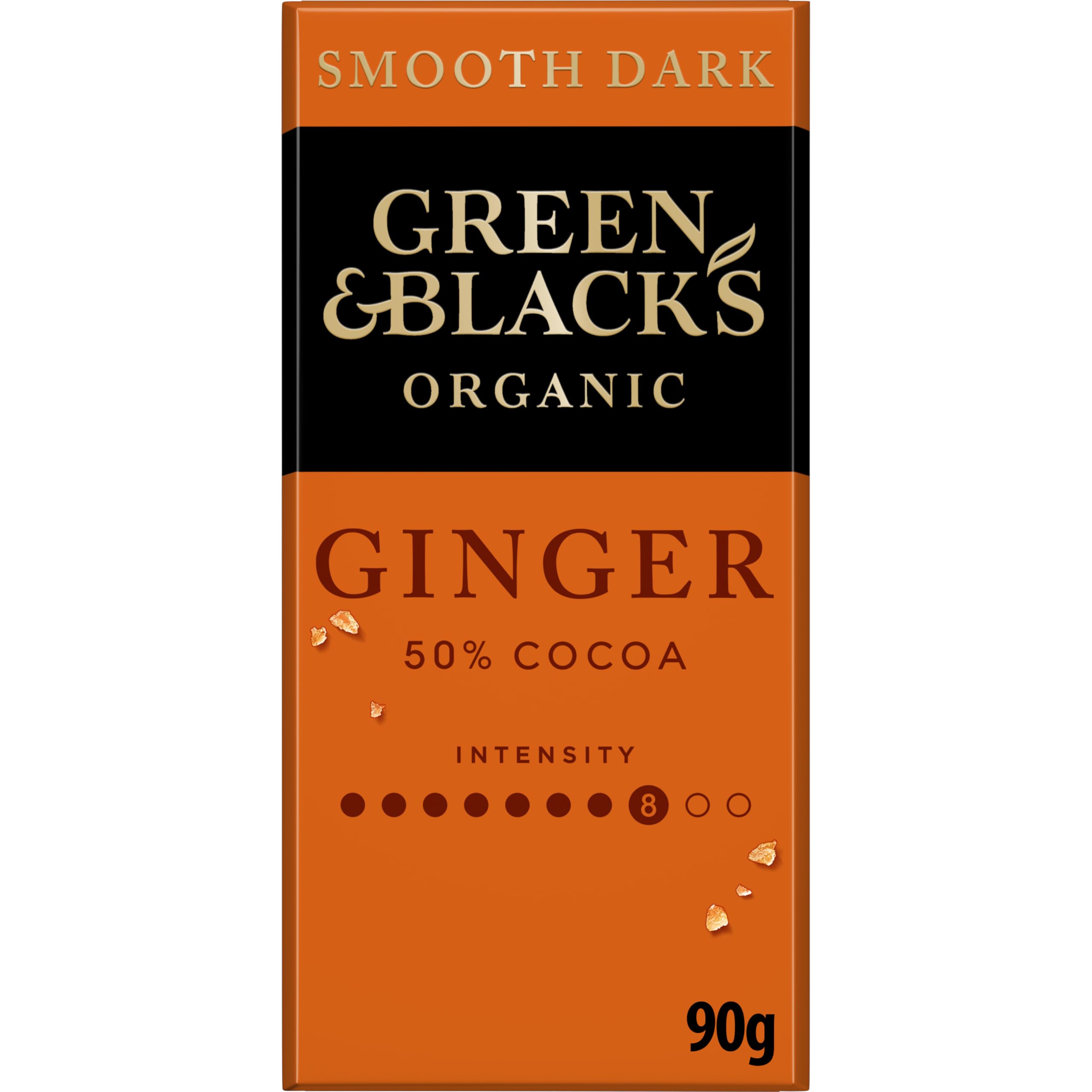 Green & Black's Organic Ginger Smooth Dark Chocolate Bar 50% Cocoa, 100g 5
