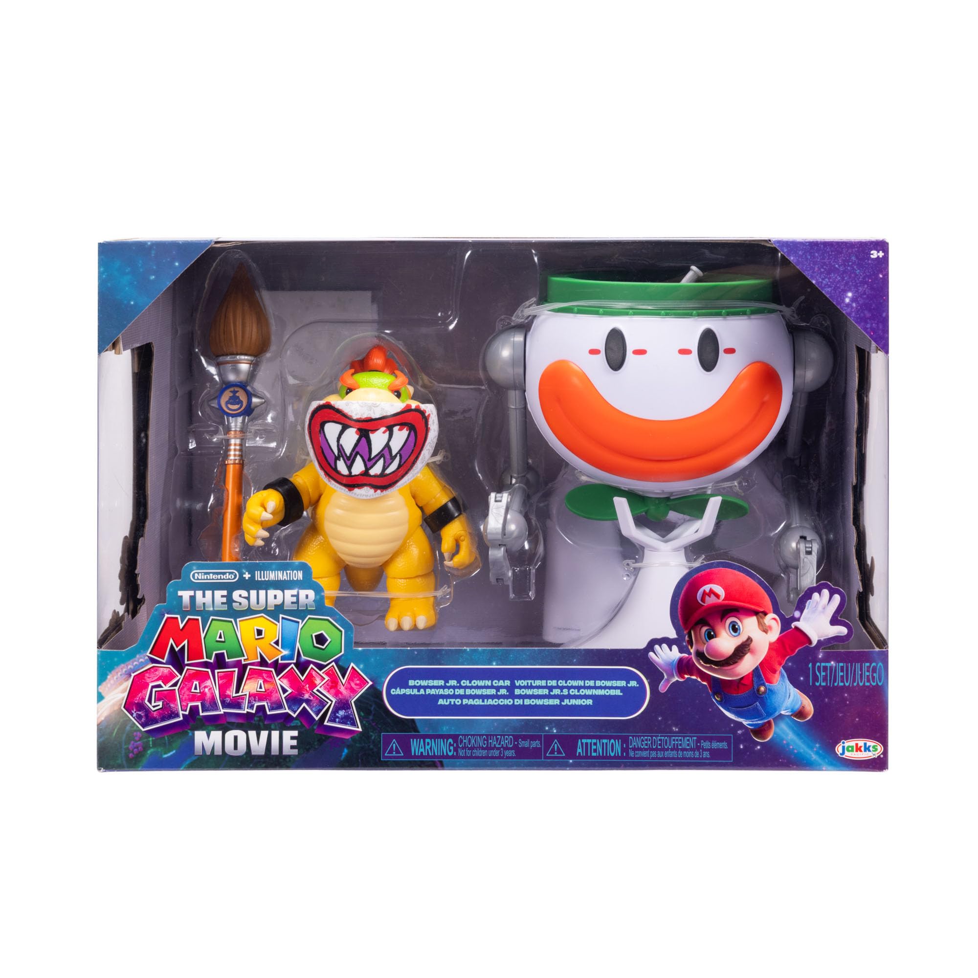 THE SUPER MARIO BROS. MOVIE Bowser Jr. Action Feature Figure with Clown Car | 5" Articulated | Ages 3+