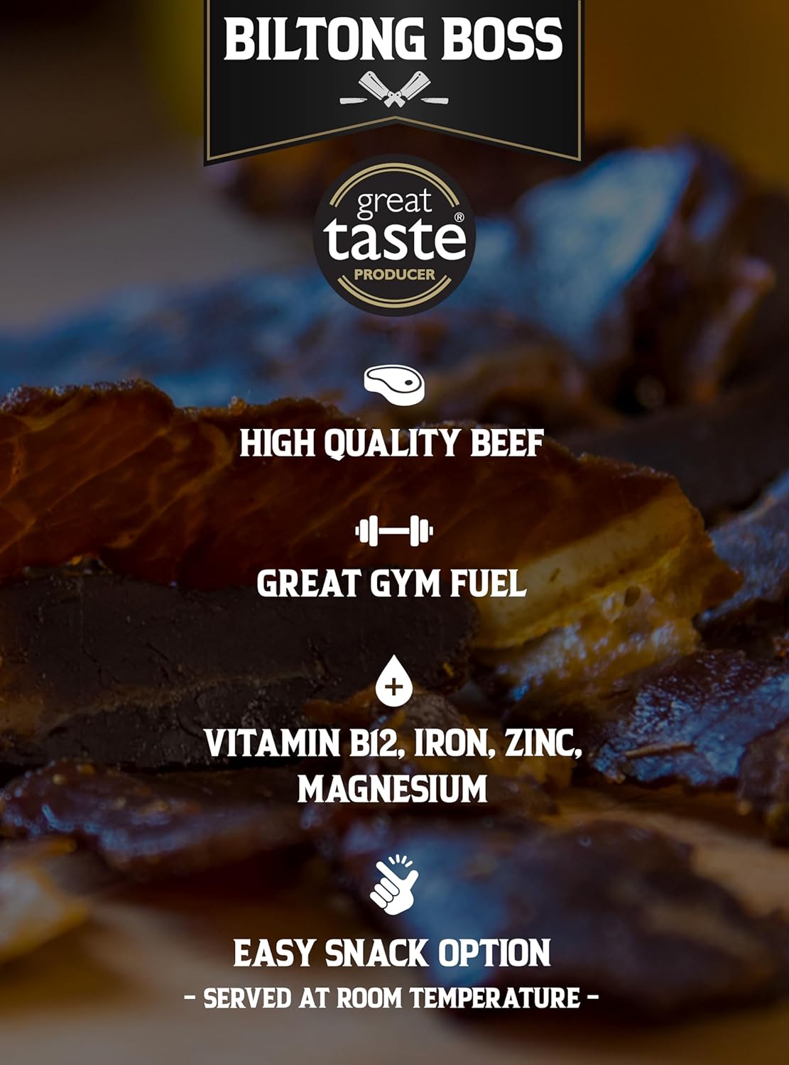 Biltong Boss Chilli Garlic Droewors - Authentic South African Beef Snack, Ready to Eat 3