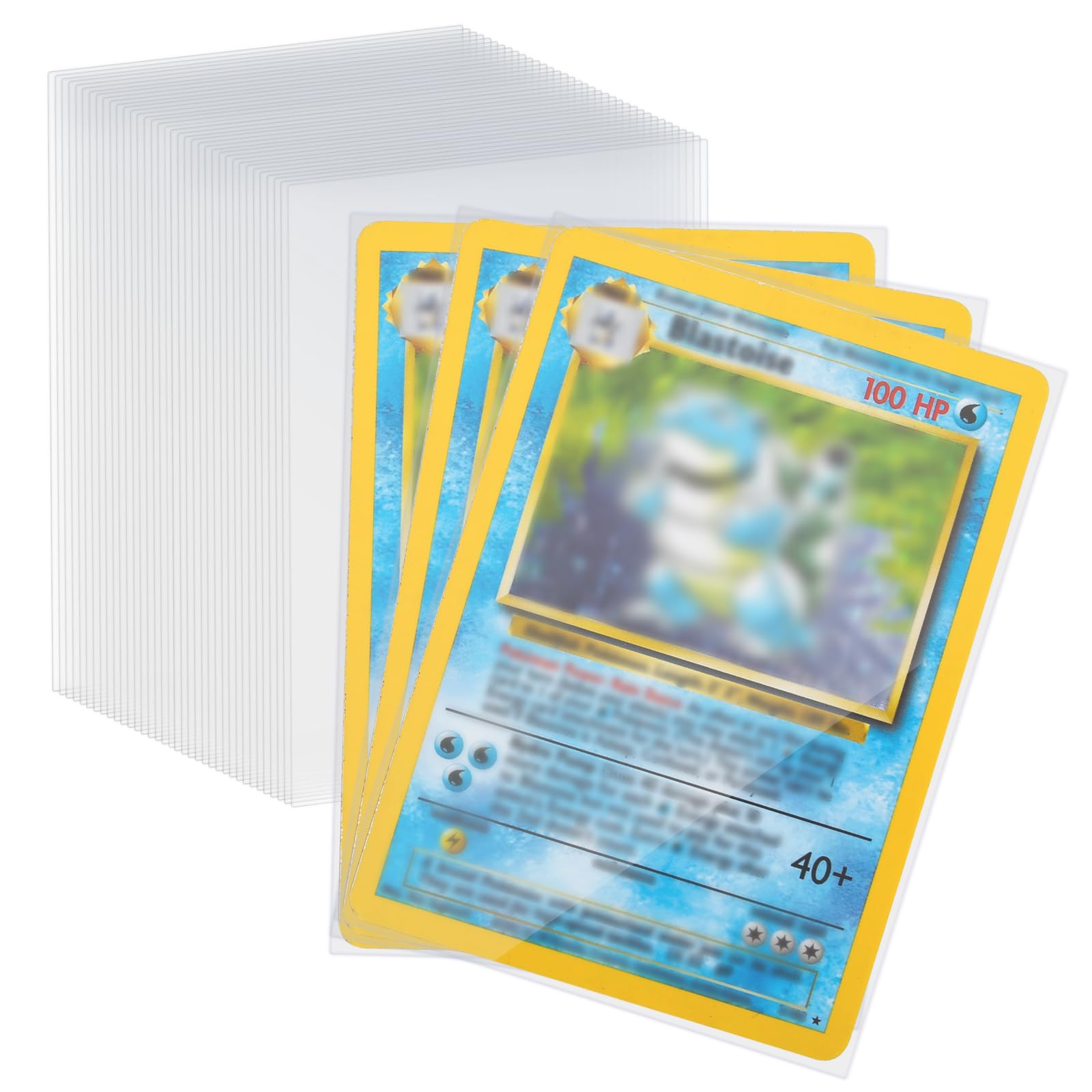 Carehabi Trading Card Sleeves - 100 Pack, 66 x 92 mm, 0.1mm Thickening for Pokemon & Magic Cards 1