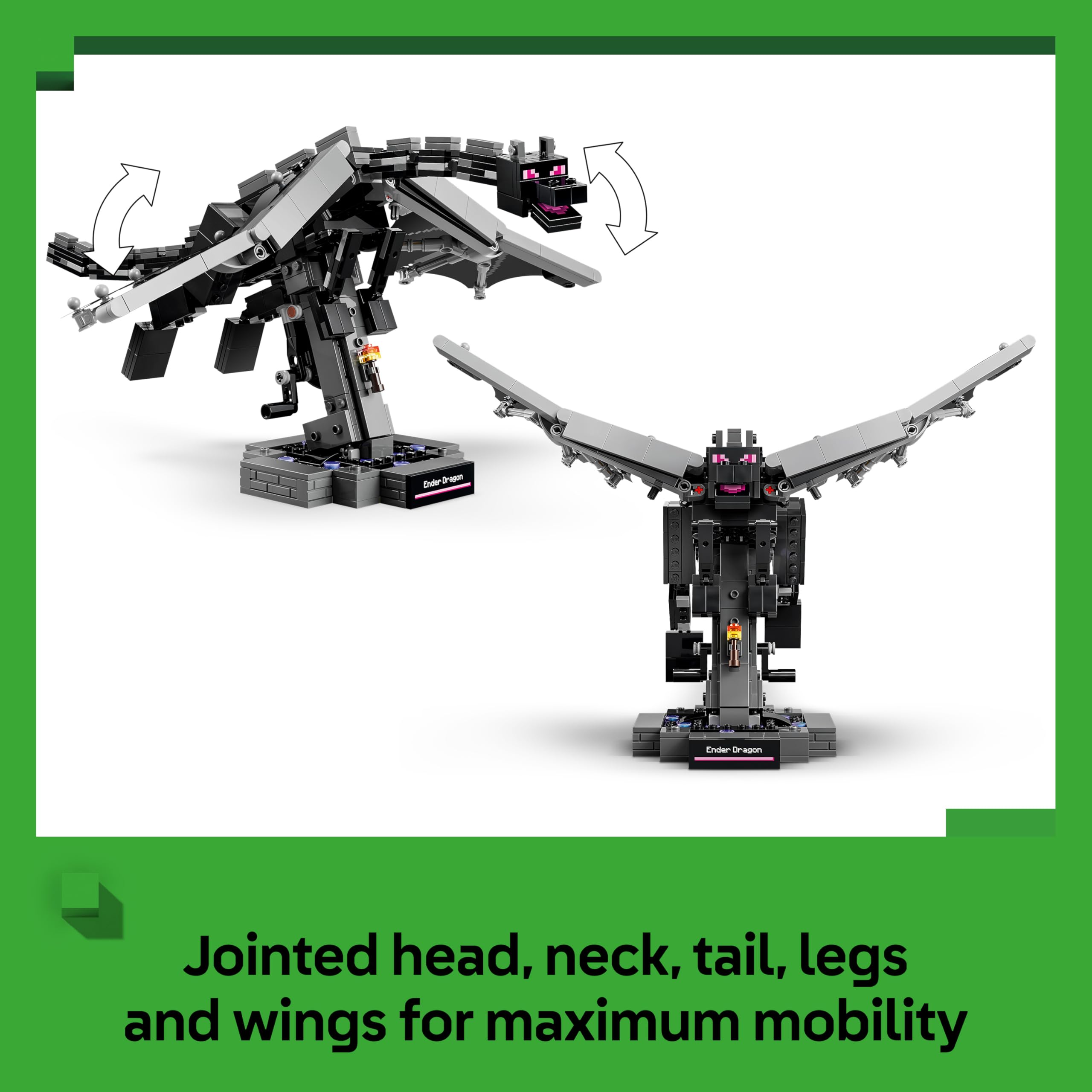 LEGO Minecraft The Ender Dragon Figure Building Set | Posable Wings | Ages 10+ 3