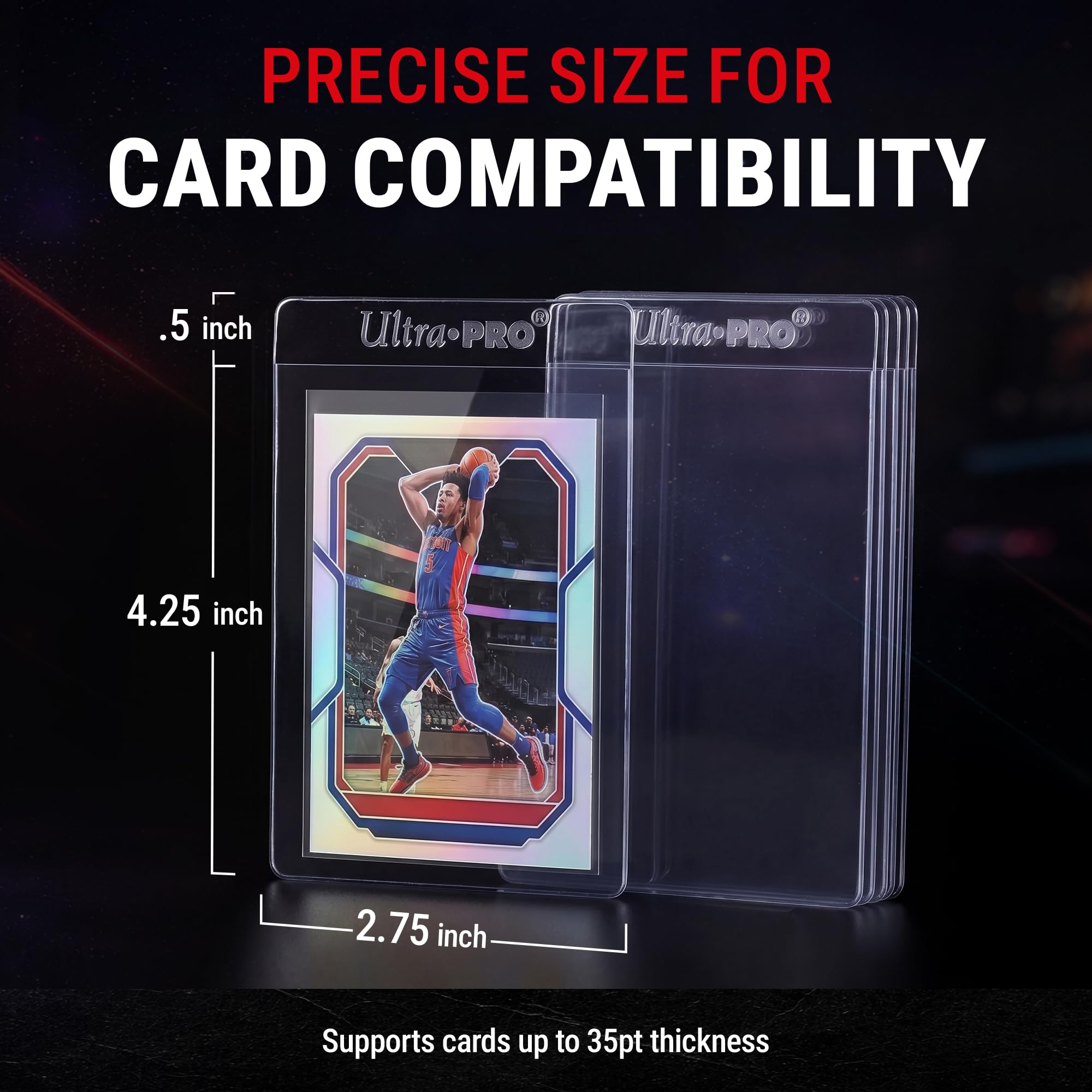 Ultra Pro Semi-Rigid Tall Card Sleeves - 200 Count | Grading Submission Ready | Holds Cards up to 3-3/16" x 4-1/4" 6
