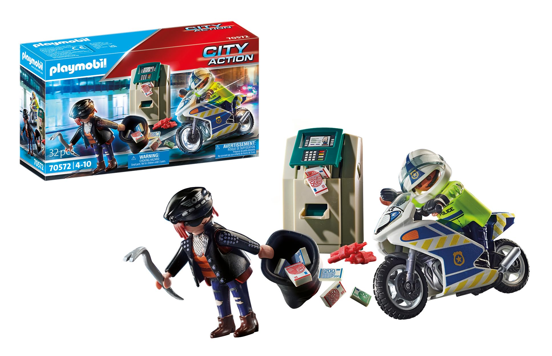 PLAYMOBIL City Action Police Bank Robber Chase Set 70572 for Ages 4-10