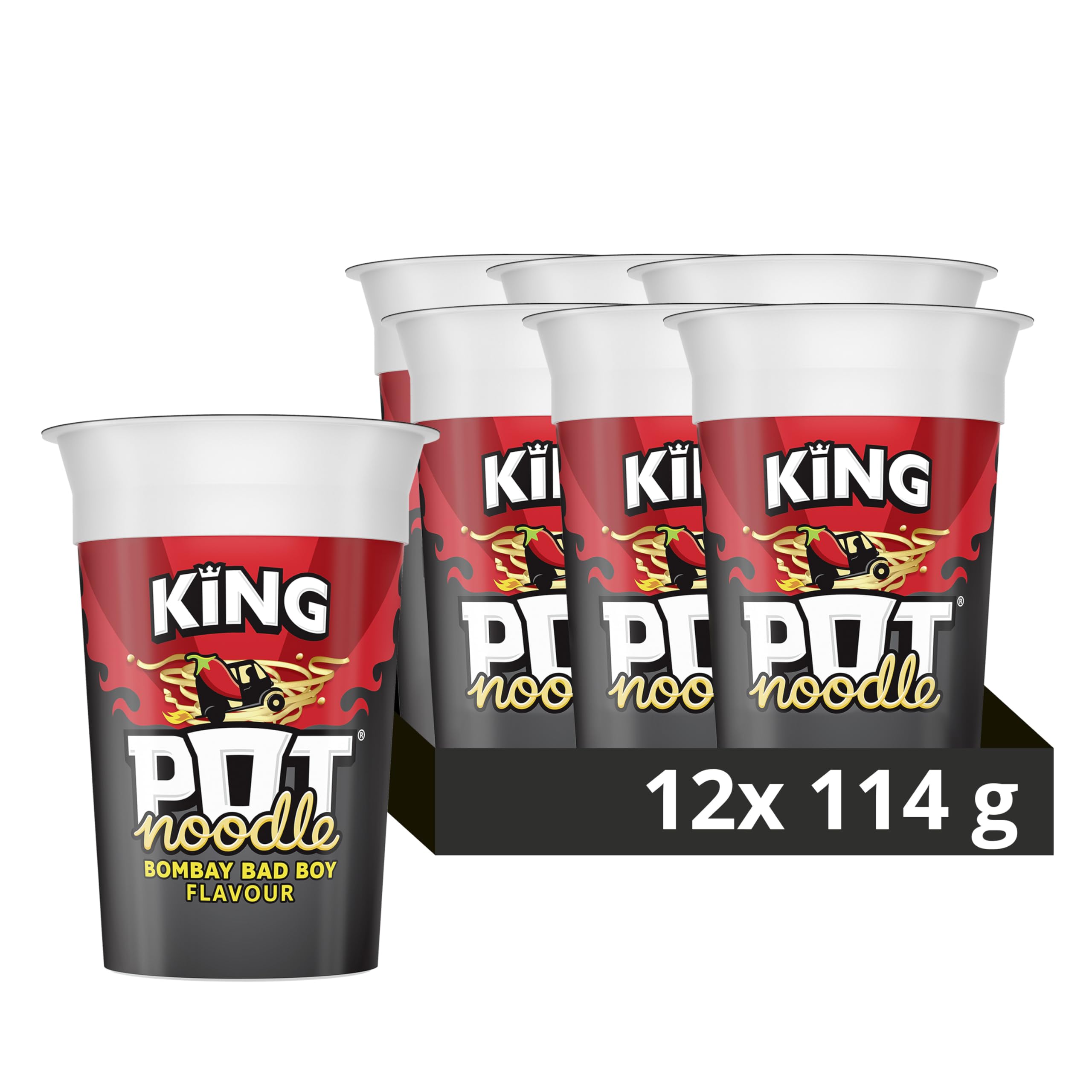 Pot Noodle Bombay Bad Boy King Pot Vegetarian Instant Noodles, 114g