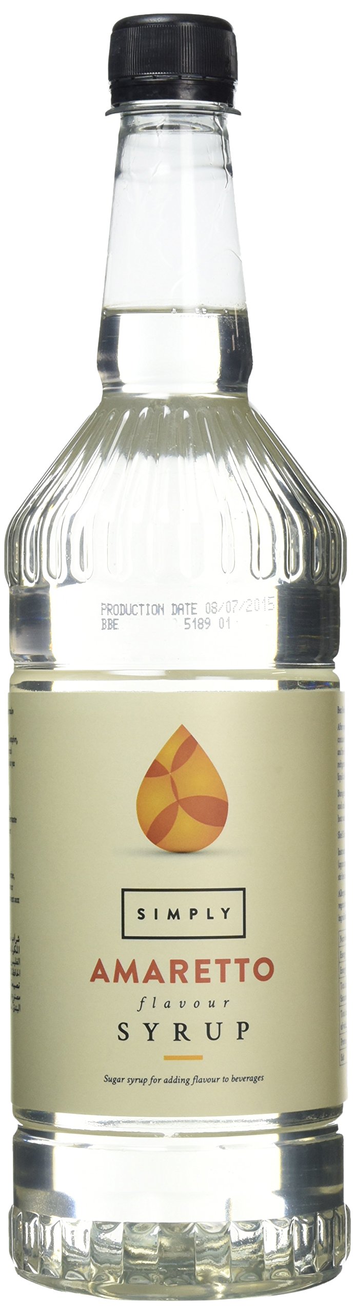 Simply Amaretto Syrup - Buttery Almond Flavor | Vegan, Nut Free | 1L Plastic Bottle 1
