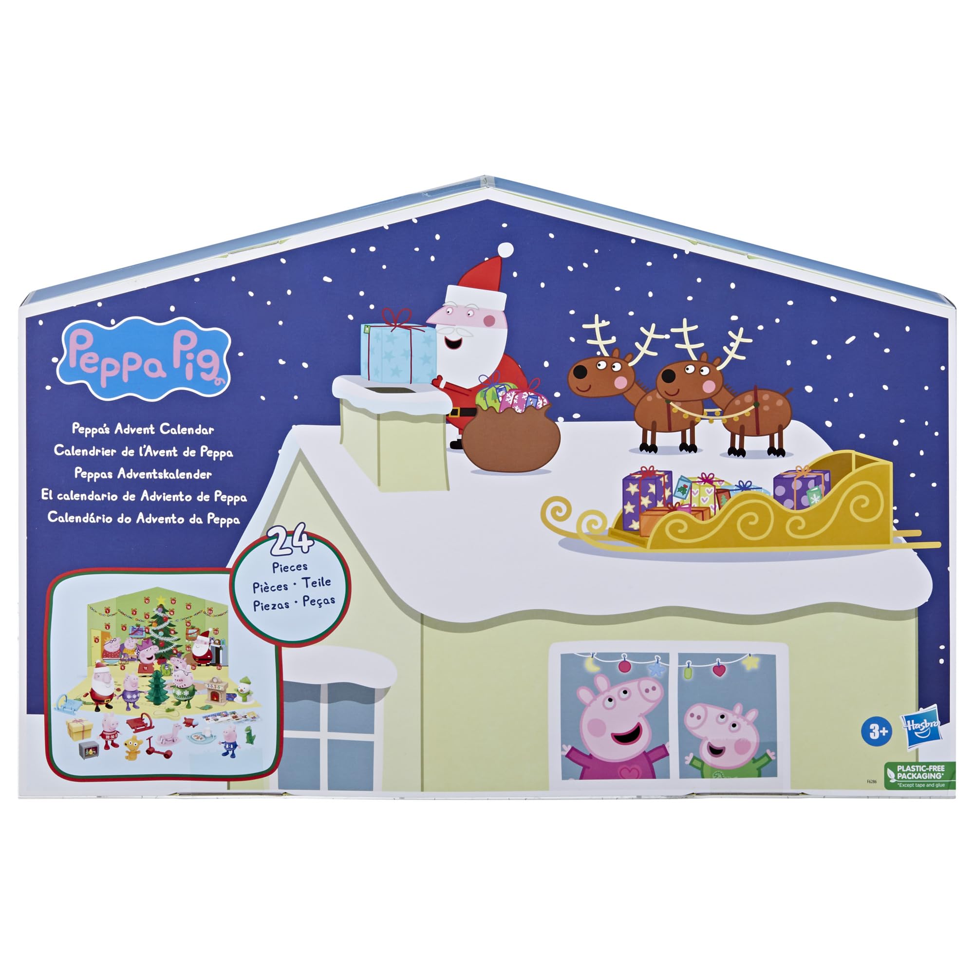 Peppa Pig Advent Calendar - 24 Surprise Toys & Stickers with Playmat, Ages 3+ 9