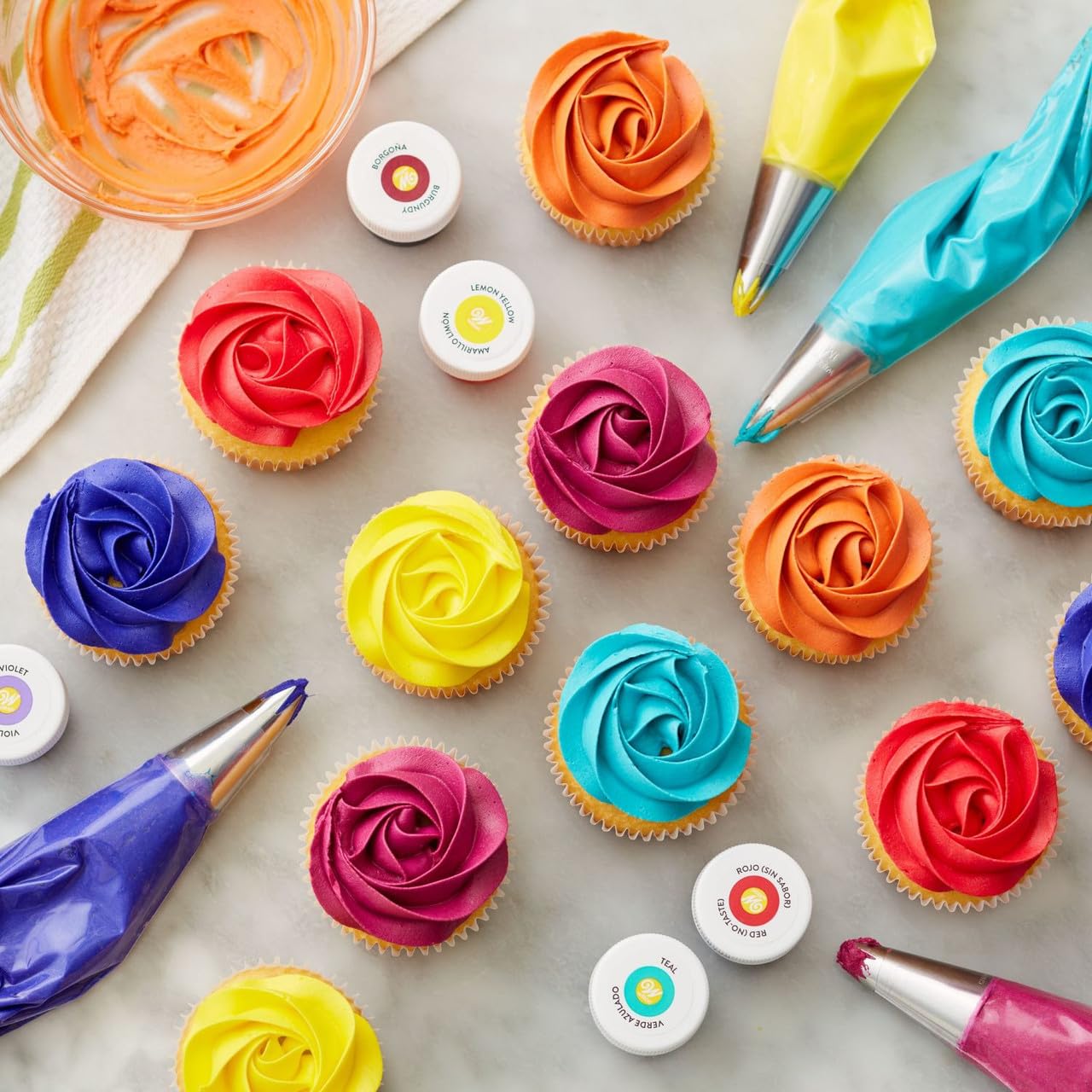 Wilton 8 Gel Icing Colour Set - 8 x 28.3g Jars 4