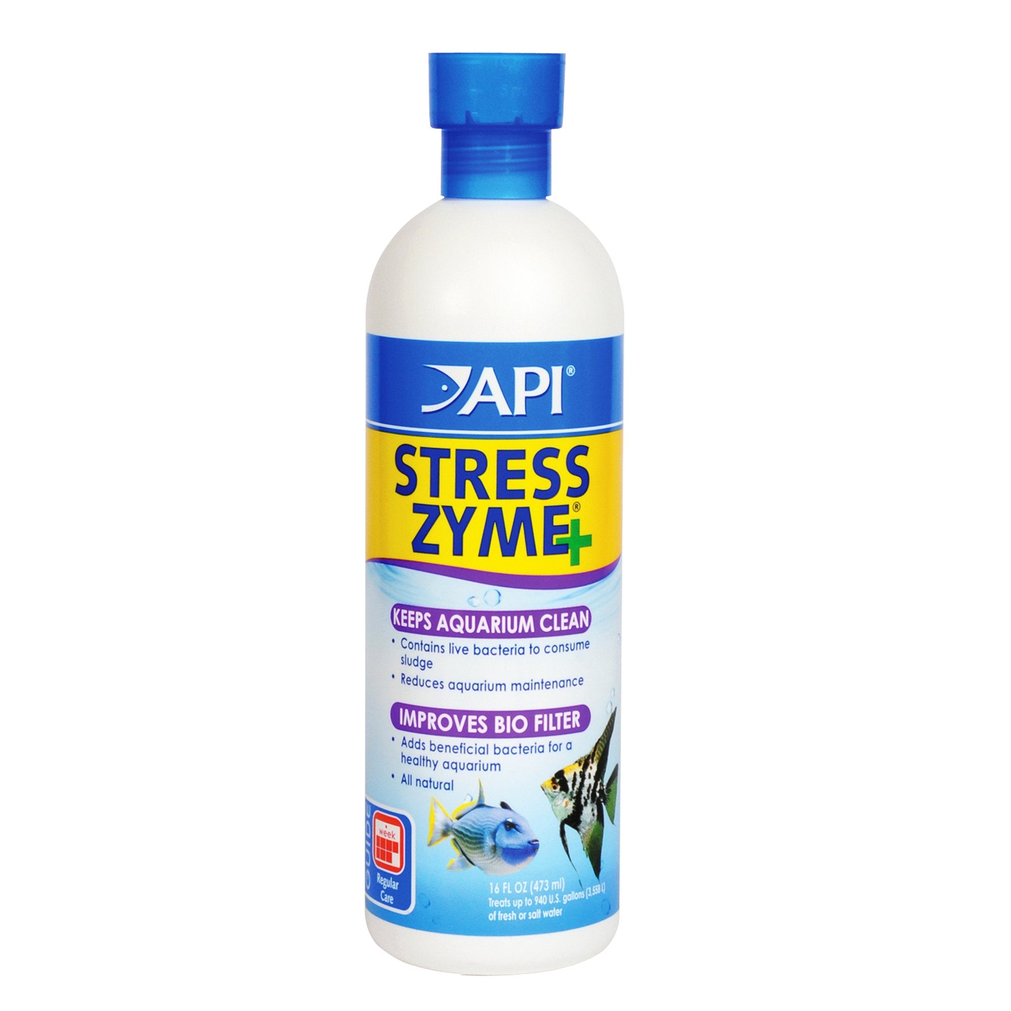 API STRESS ZYME Aquarium Cleaning Solution - Consumes Sludge | 473 ml Liquid