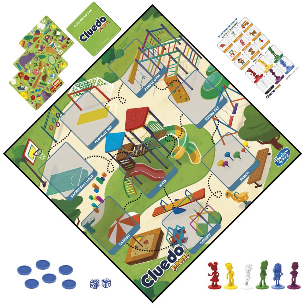 Hasbro Gaming Cluedo Junior Board Game, 2-in-1 Detective Game for Kids 4+ Years, Double-Sided Gameboard for 2-6 Players 9