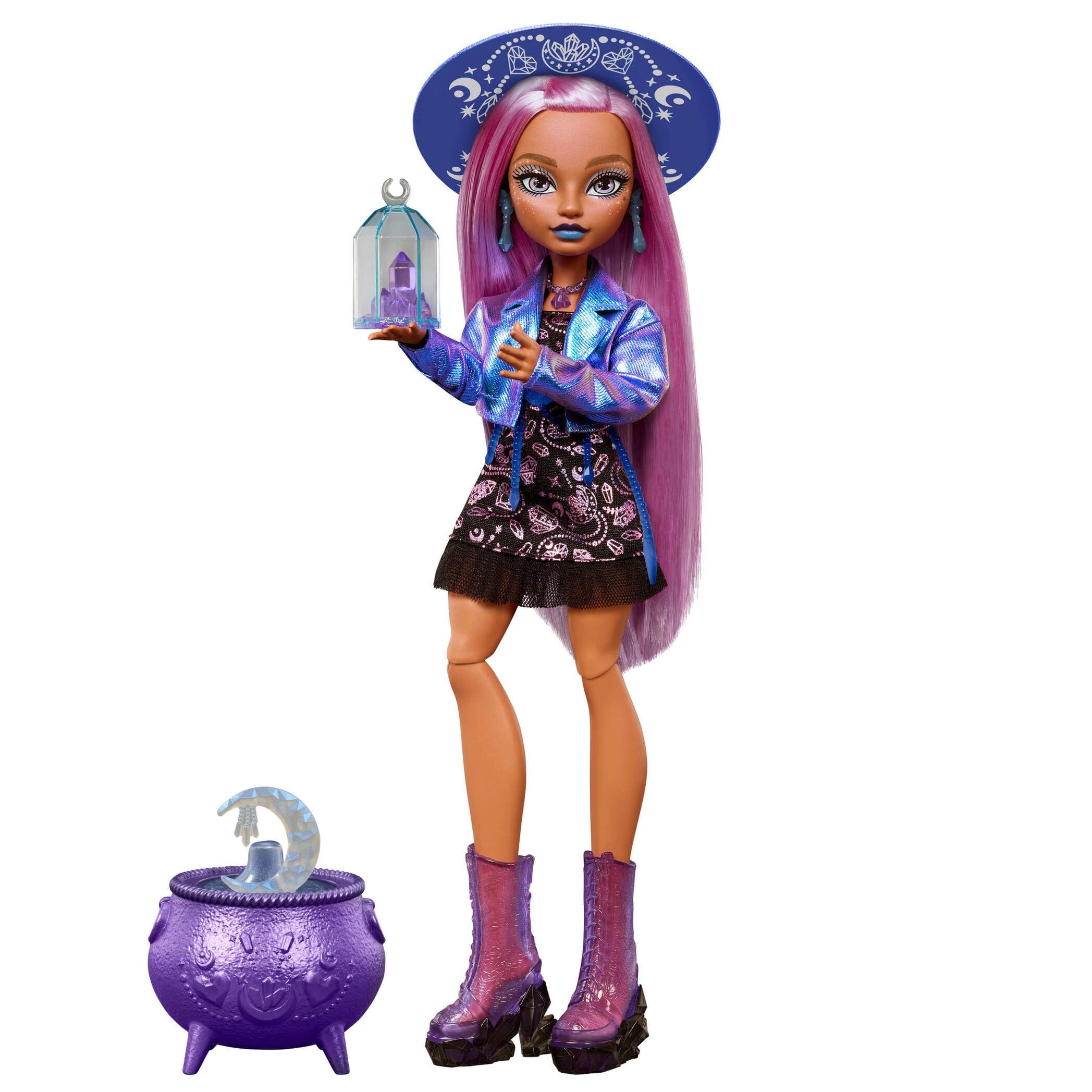 Monster High Doll, Moonspell Magic Layla Stone The Crystal Witch with Cauld 1