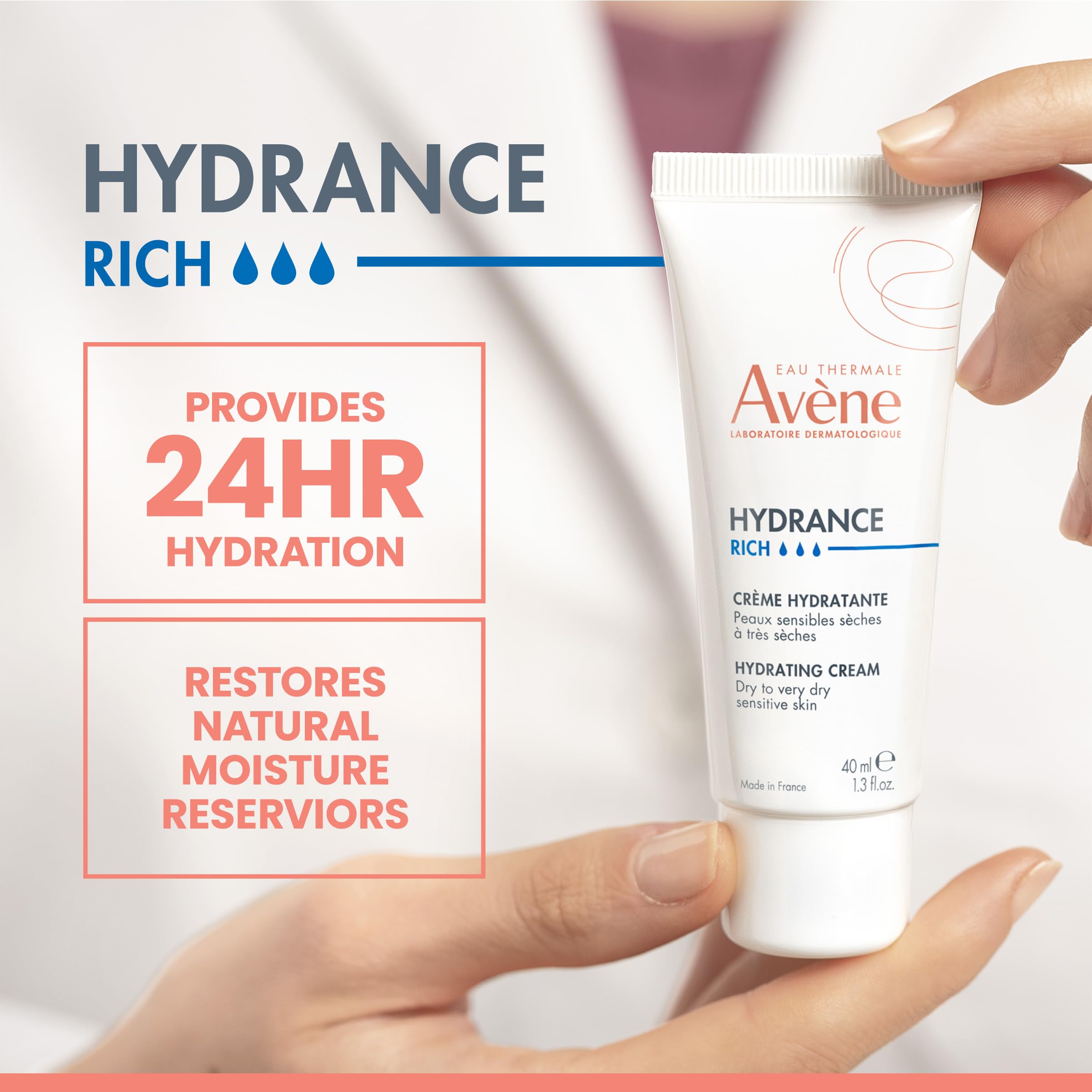Avene Hydrance Hydrating Cream - Long-Lasting Moisture | 40 ml | All Skin Types 2