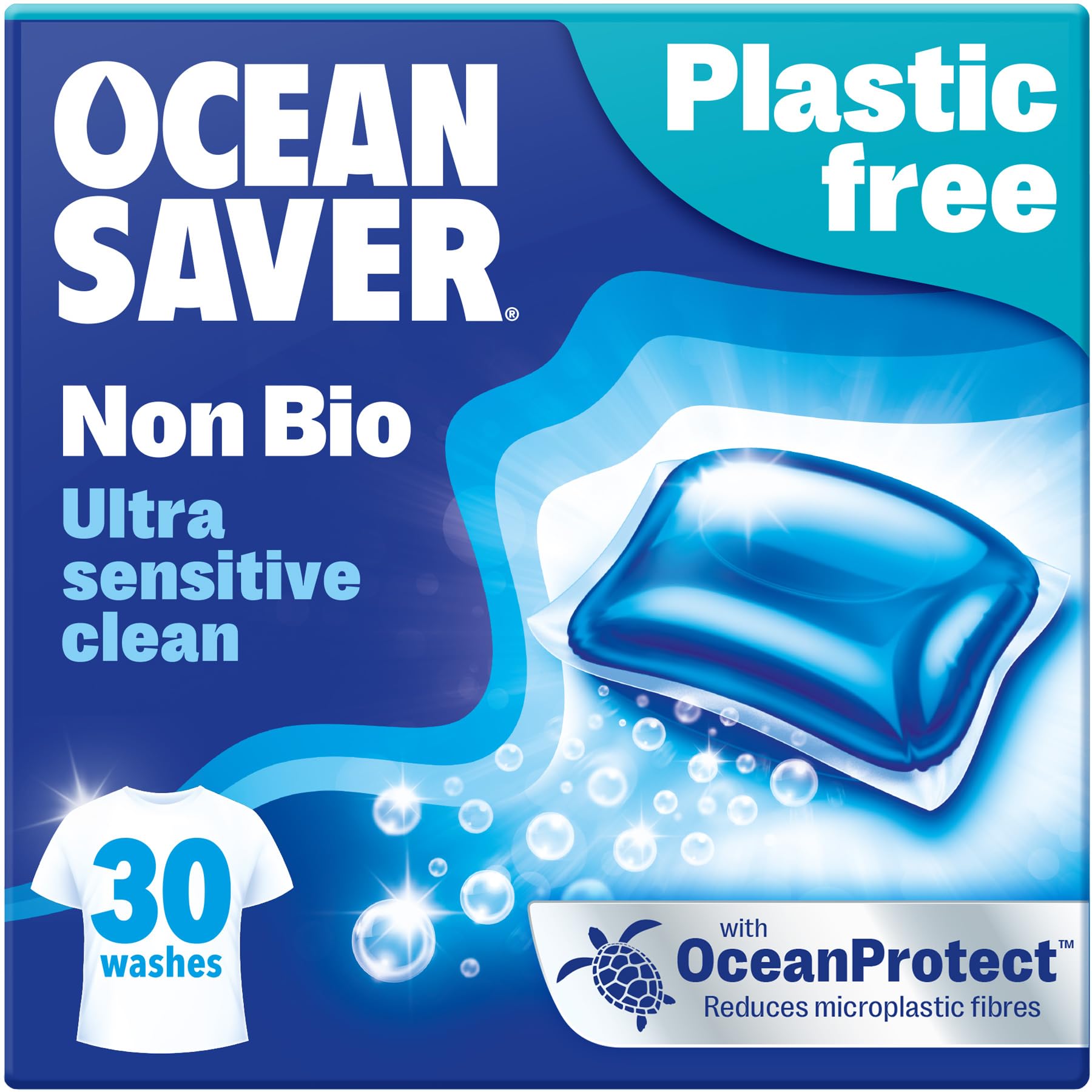 OceanSaver - Eco Non-Bio Laundry Detergent Washing Capsules 30 Washes 1