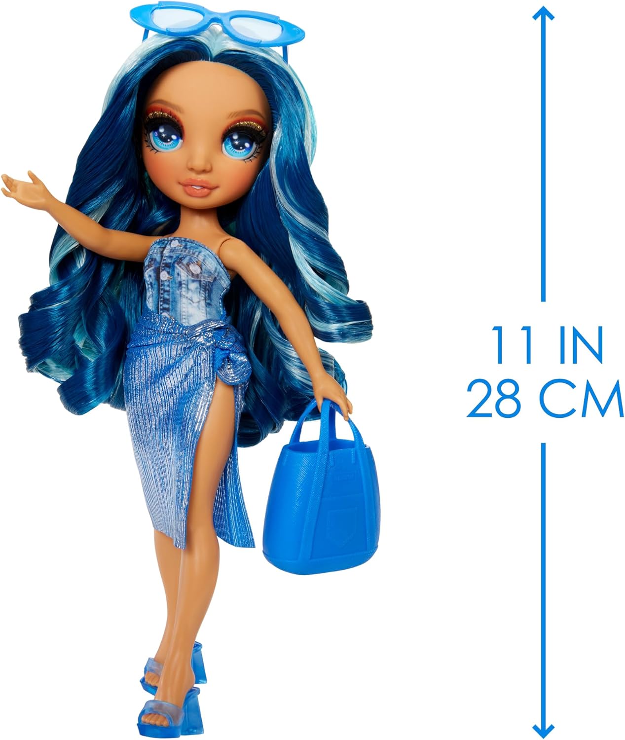 Rainbow High Swim & Style - Skyler (Blue) - 28 cm Doll with Shimmery Wrap 2