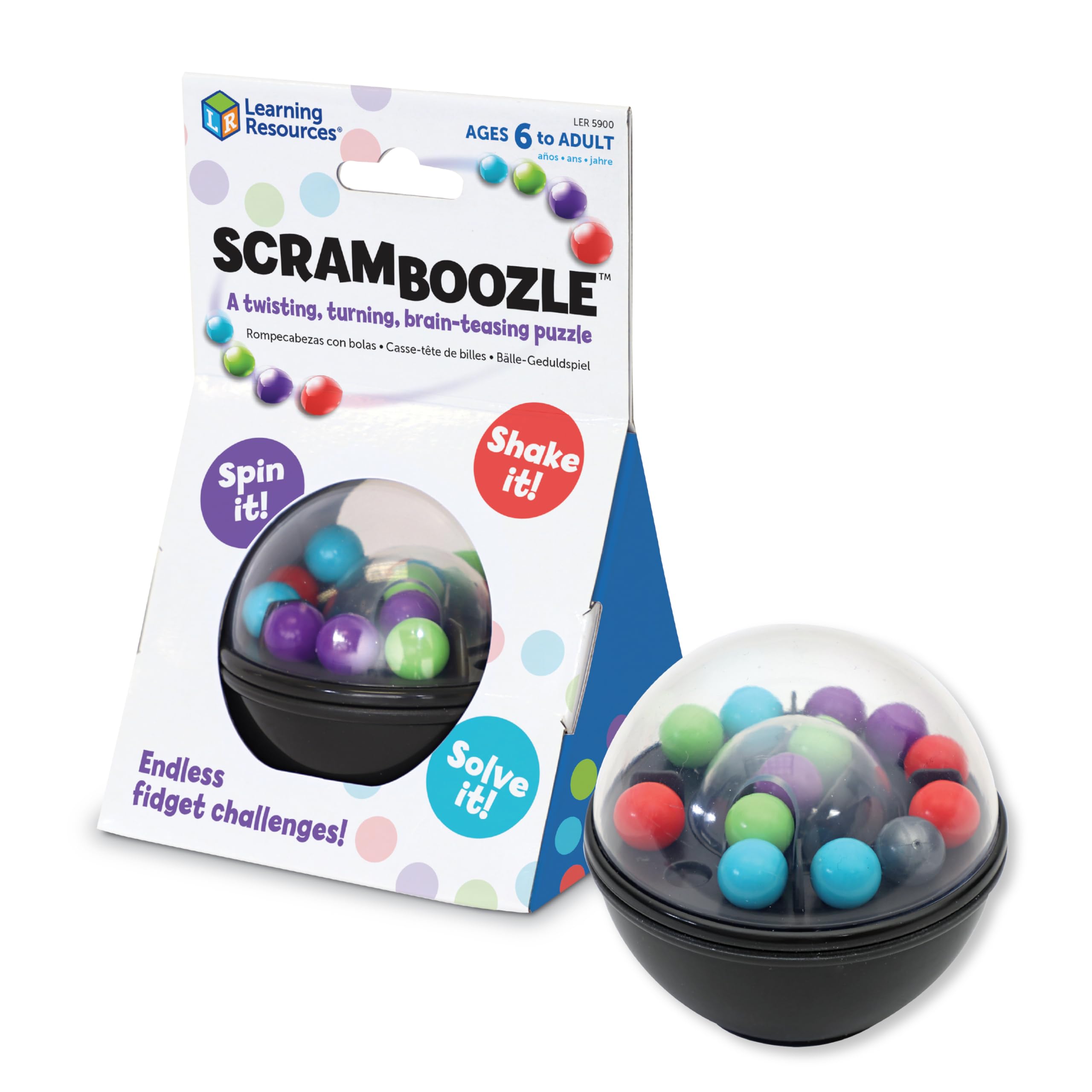 Learning Resources Scramboozle Puzzle Ball - Twist & Turn Marble Challenge Game for Kids 6-10 7