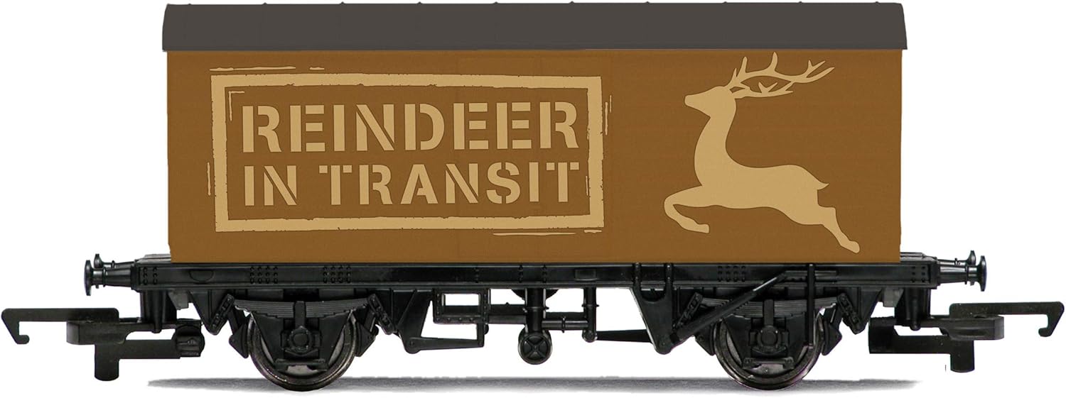 Hornby Santa's Reindeer Wagon OO Gauge Model Train Rolling Stock, Red