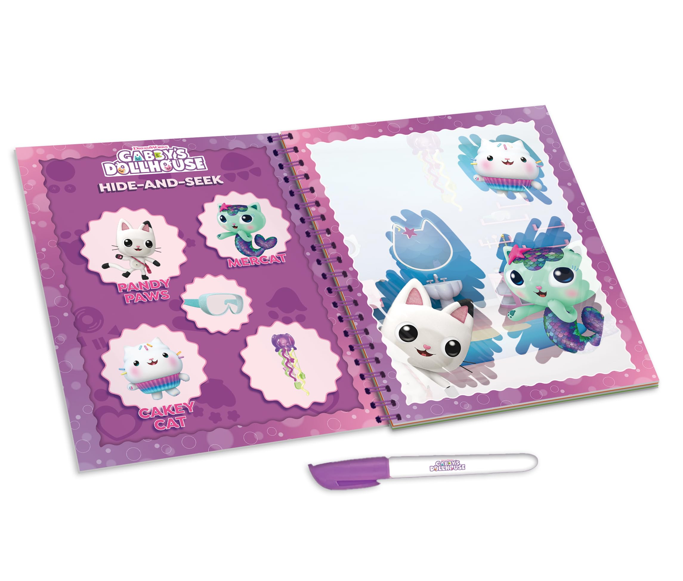 Lisciani Gabby's Dollhouse Meow-mazing Magic Water Colouring Book - Reusable Coloring Activity for Kids 3