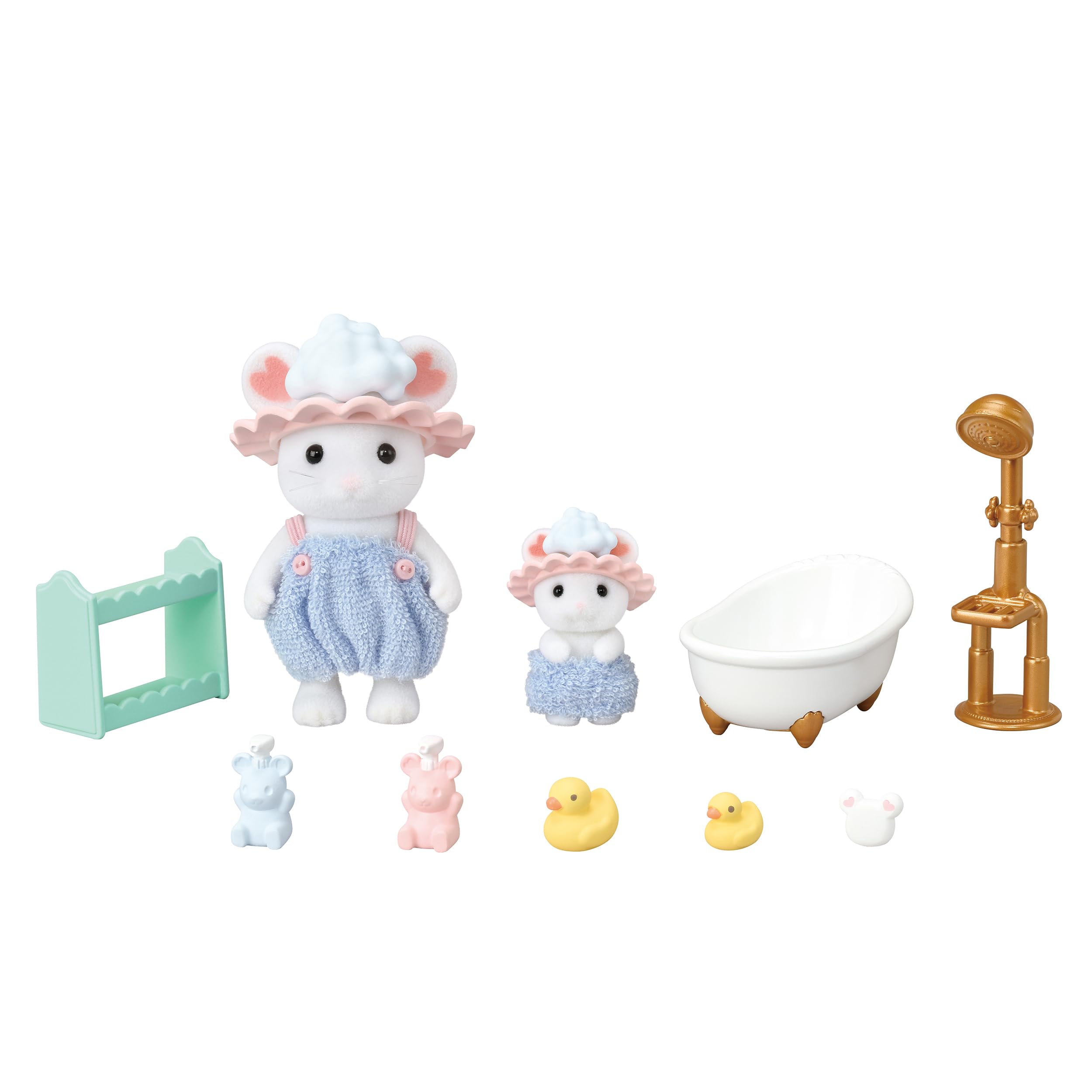 Sylvanian Families Bath Time Bubble Siblings Playset | Marshmallow Mouse Figures | Ages 3+