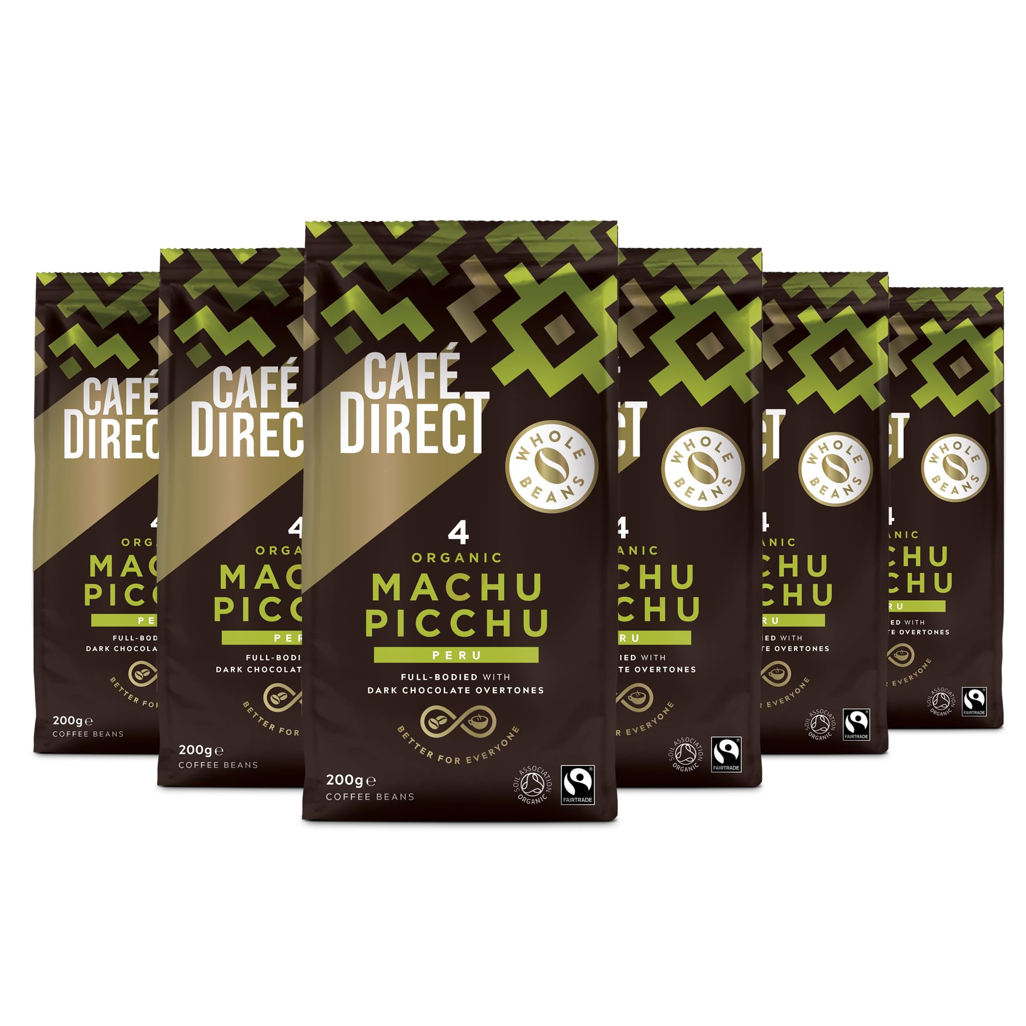 Café Direct Fairtrade Machu Picchu Whole Bean Arabica Coffee, 227g (Pack of 6) 1