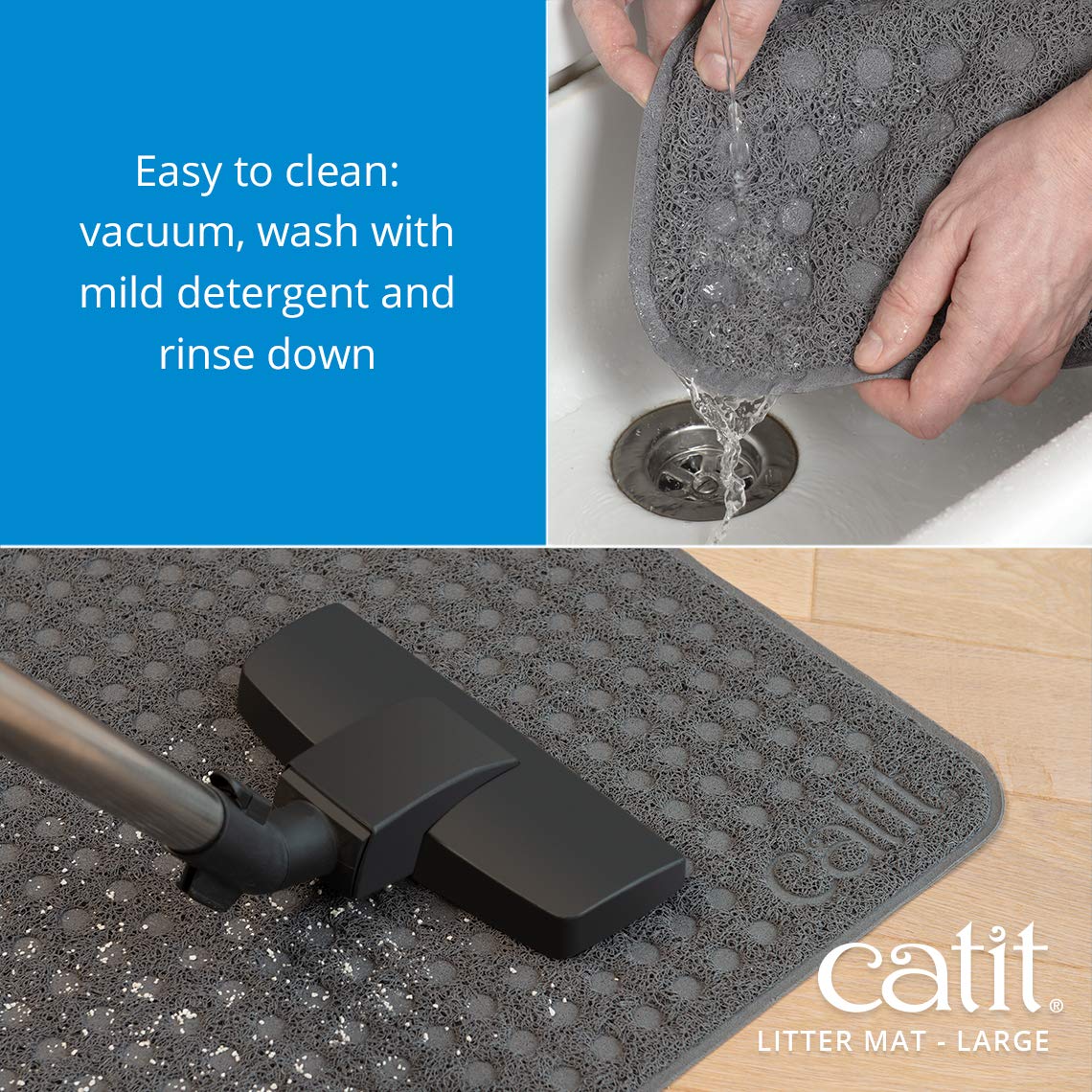 Catit Litter Mat - Soft Grippy Surface for Litter Control | 60 x 90 cm Gray 4