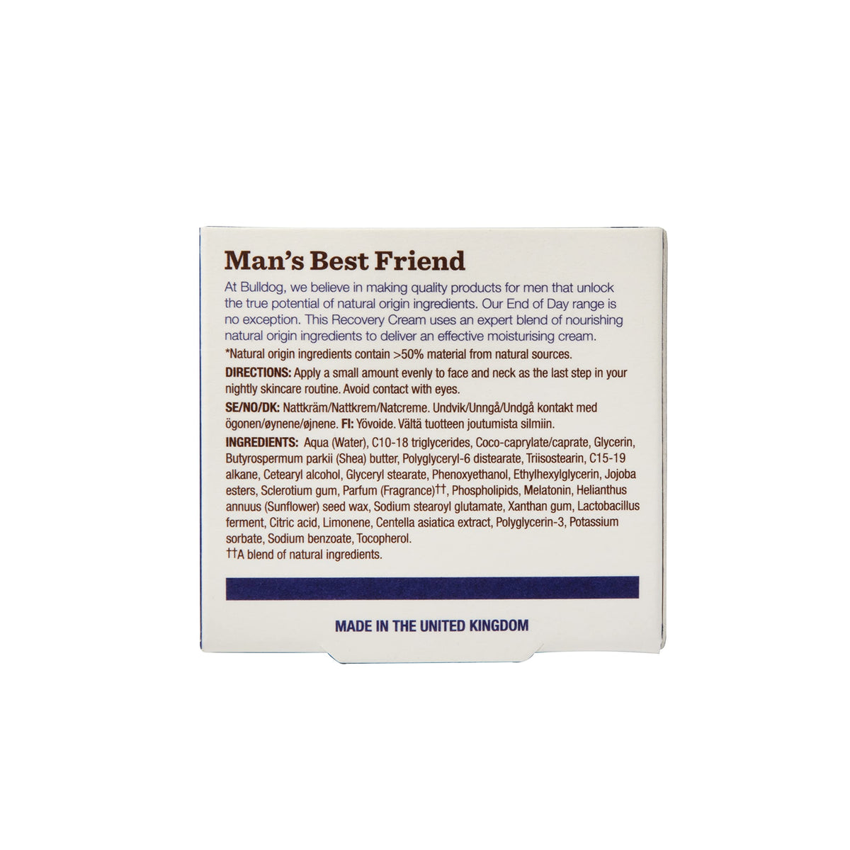 Bulldog Skincare for Men End Of Day Recovery Cream - 2 x 60 ml