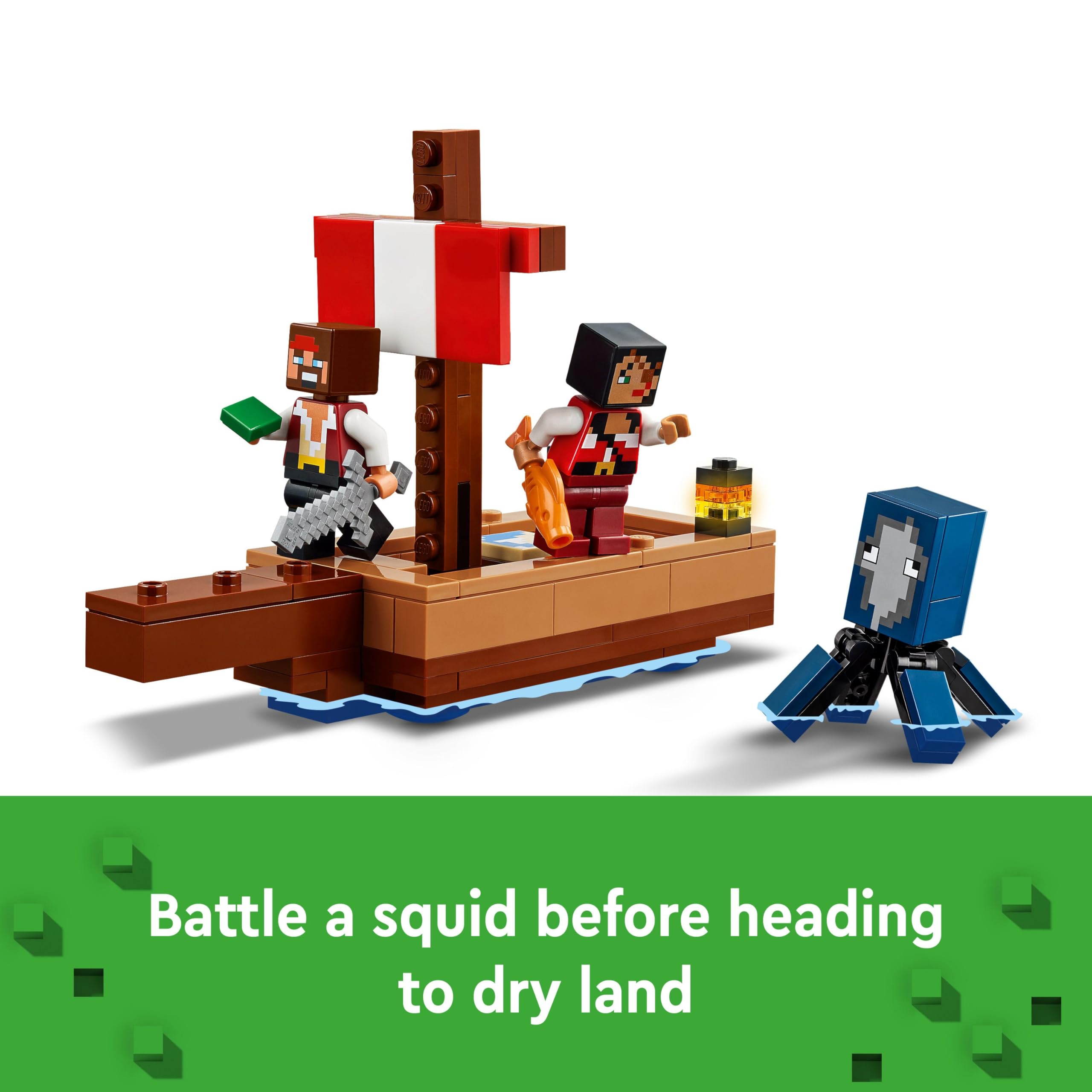 LEGO Minecraft The Pirate Ship Voyage - Building Set with Pirate Figures & Camel for Ages 8+ 12