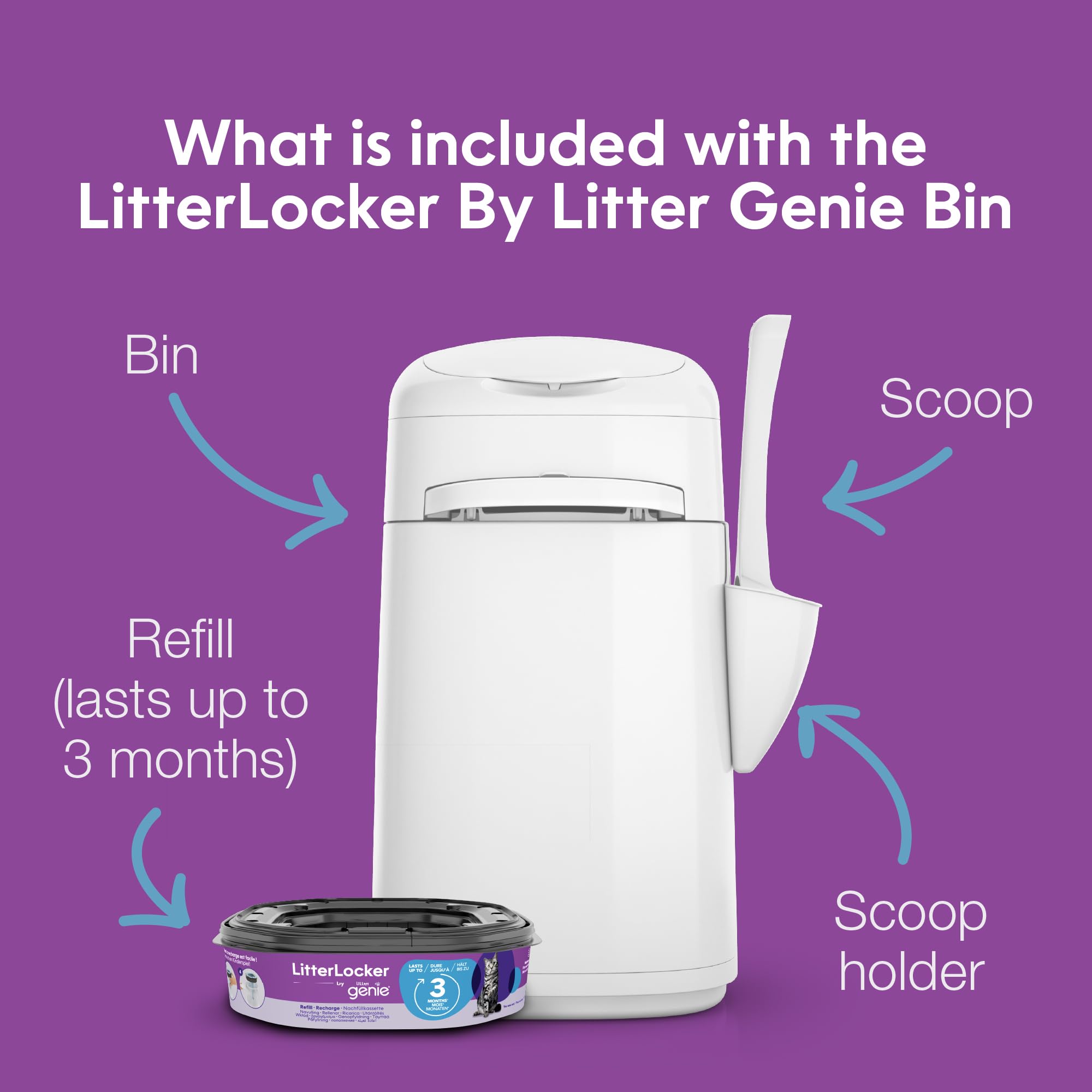 Litter Genie LitterLocker Fashion Cat Litter Disposal Bucket | 2.5 Gallon Capacity | Unscented 2