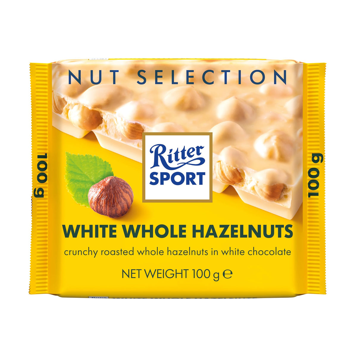 Ritter Sport Whole Hazelnuts White Chocolate Bar - 100g