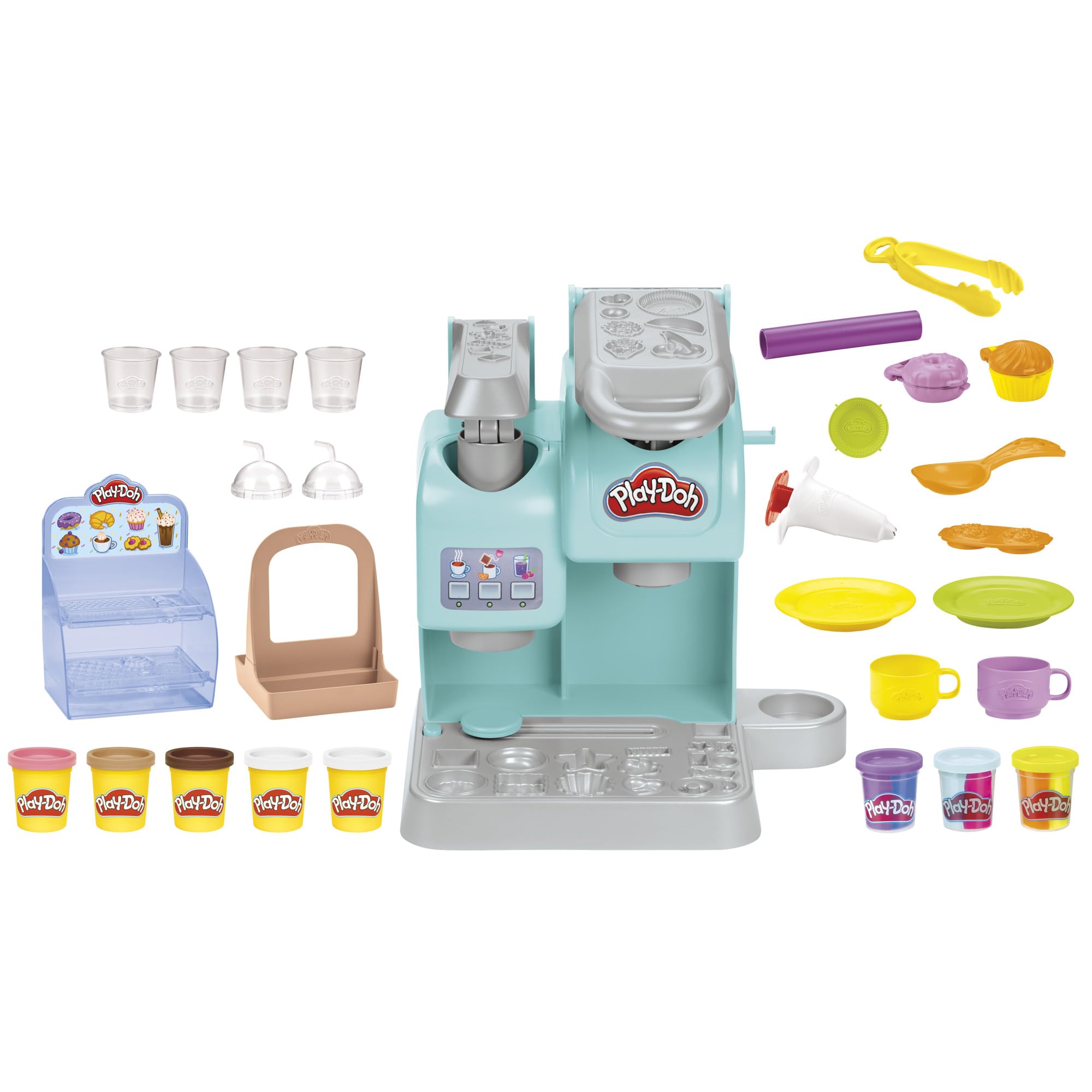 Play-Doh Super Colourful Cafe Playset - Pretend Play Coffee Shop with 8 Pots & 20 Accessories 1