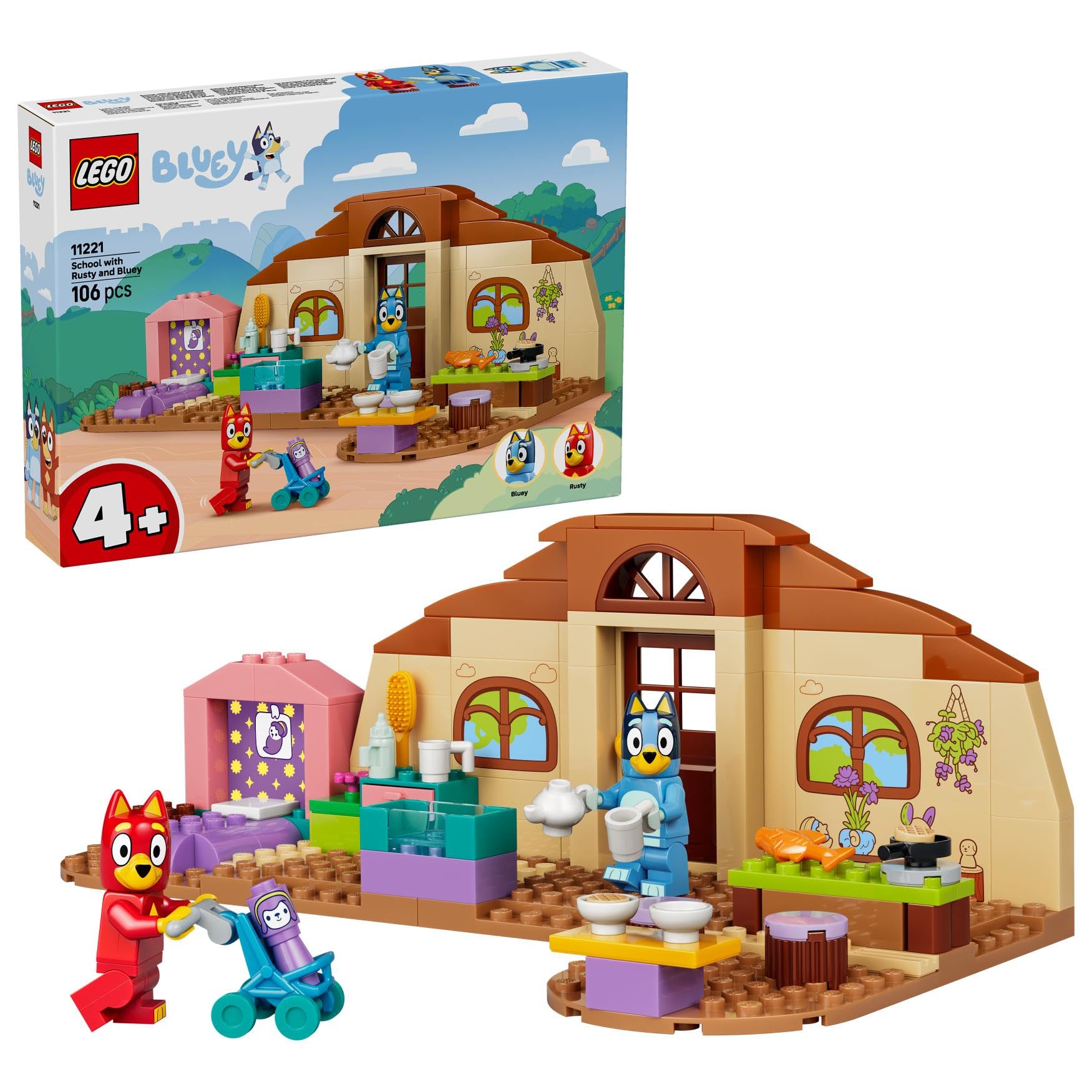LEGO Bluey School Building Set with Rusty and Bluey Minifigures | Ages 4+ 1