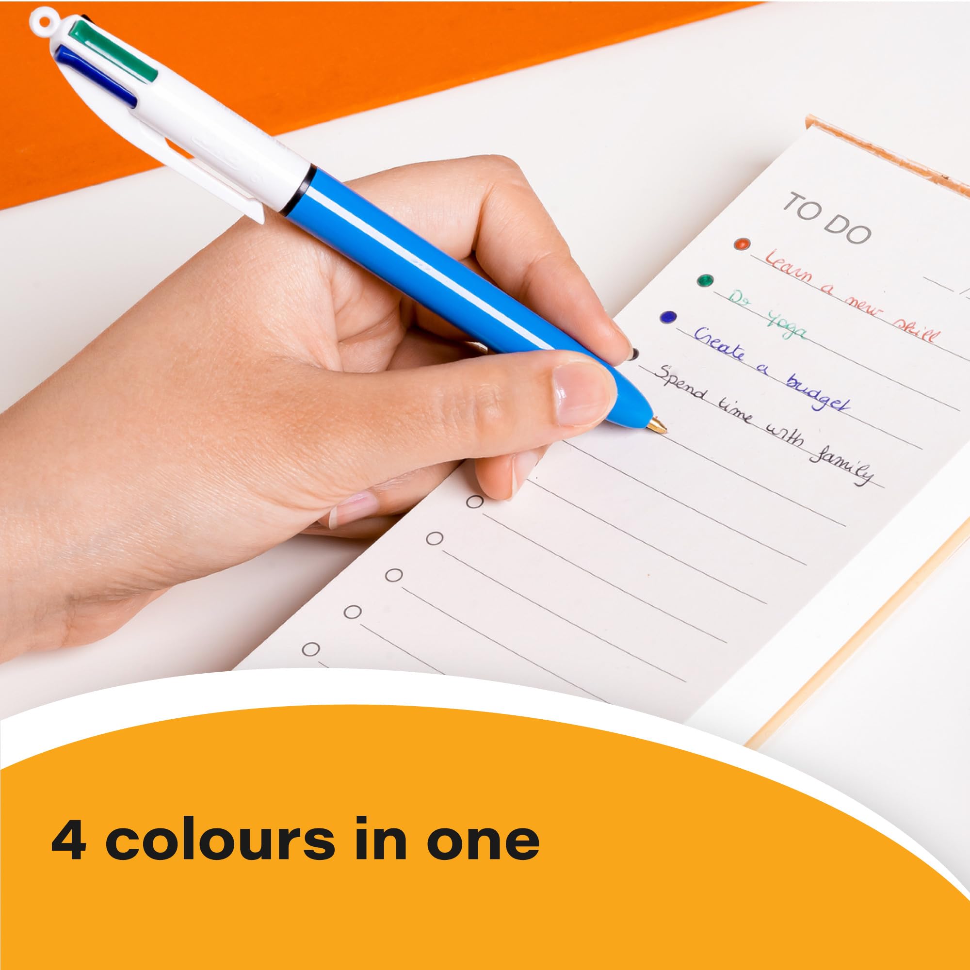 BIC Original 4 Colours Retractable Ballpoint Pens - Medium Point (1.0mm) | Pack of 3