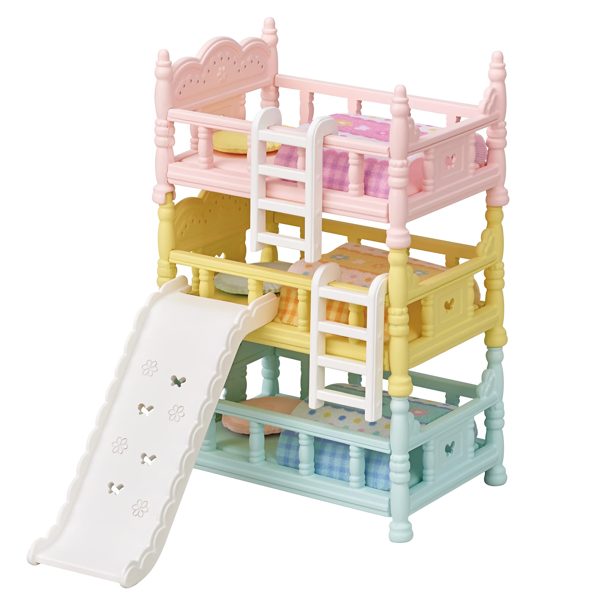 Sylvanian Families 5741 Triple Bunk Beds Playset | Includes Slide & Ladders | Ages 3+
