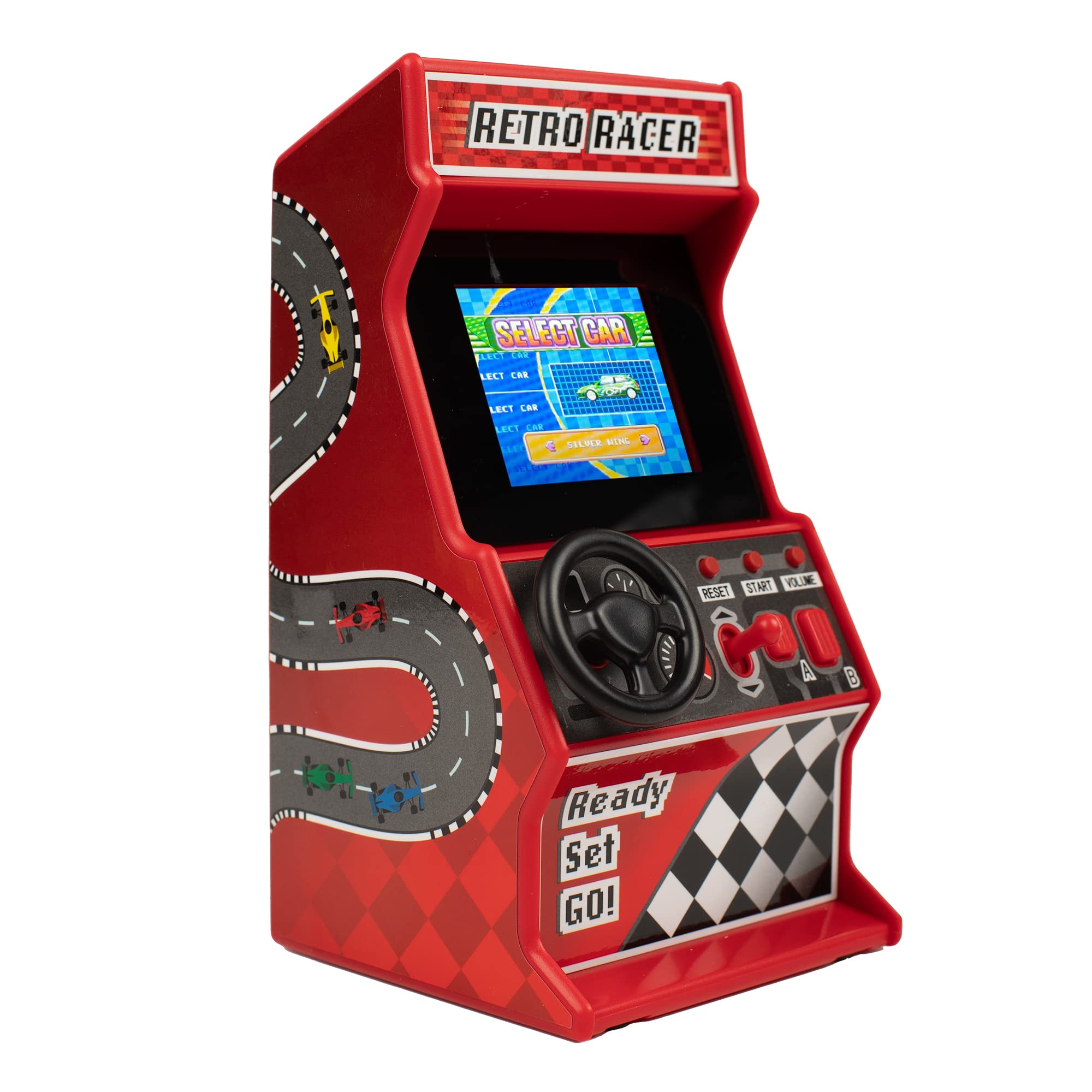 Mini Arcade Racing Machine - Handheld Console with 30 Built-in 8-Bit Games 1