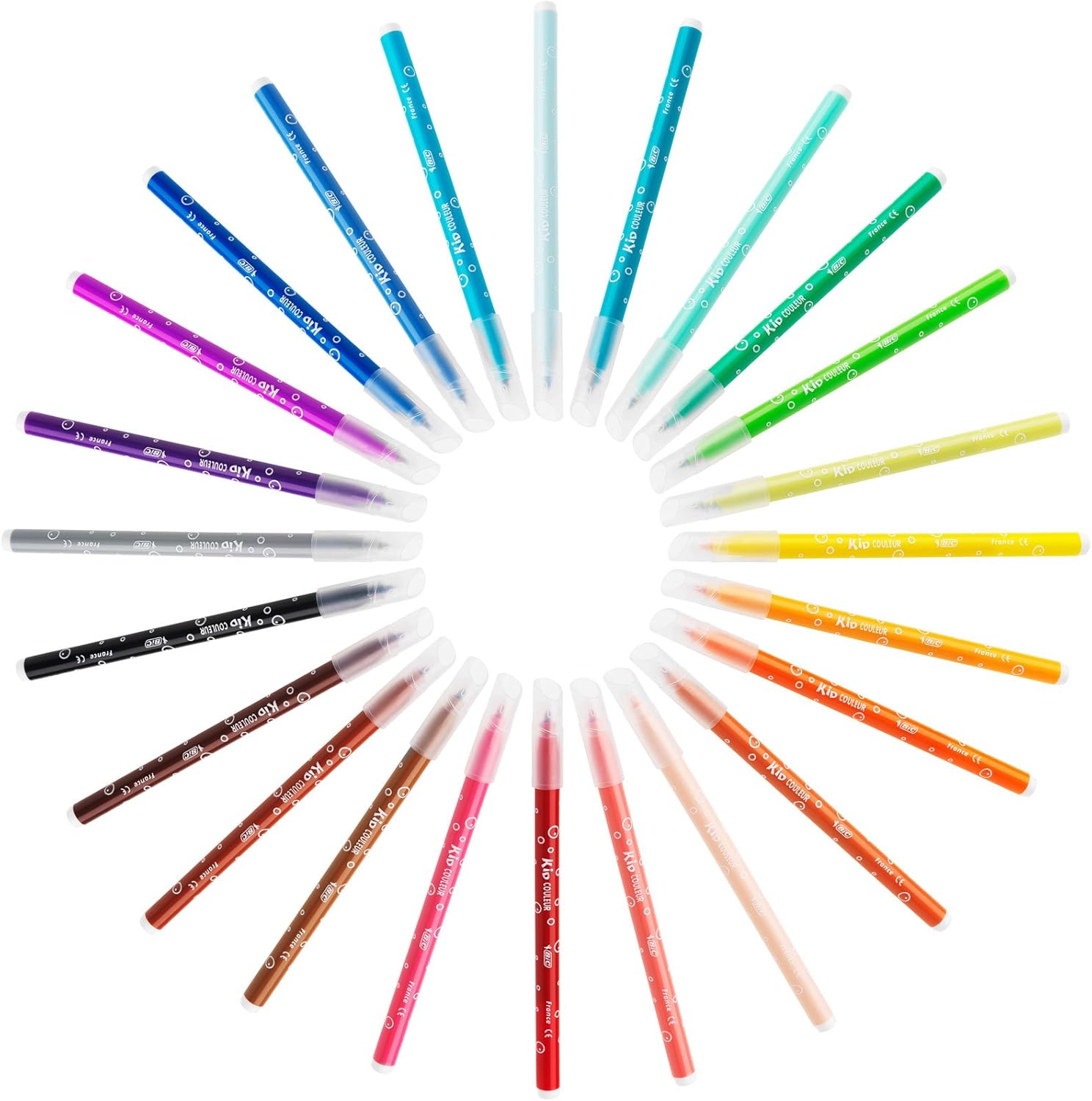 BIC Kids Kid Couleur Felt Tip Pens - Assorted Colors, 18-Pack Cardboard Wallet 12