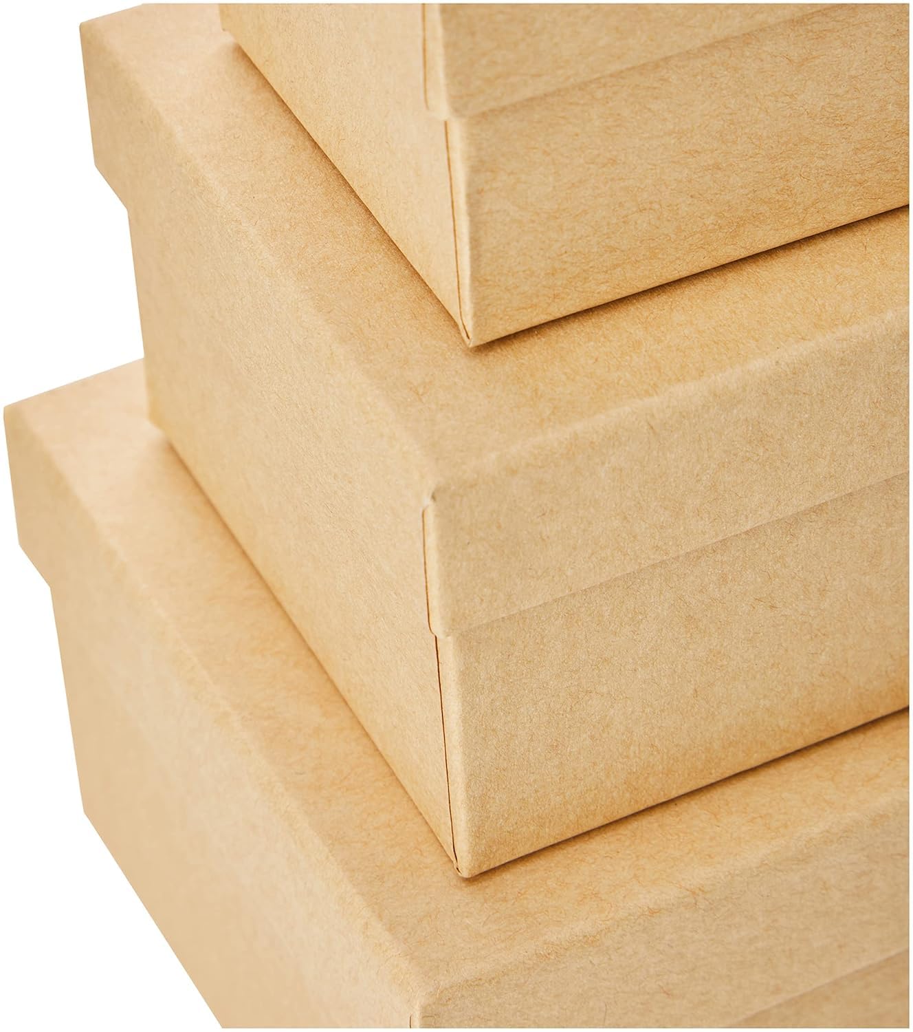 Papermania Bare Basics Nesting Boxes - 3 Pack Rectangle Storage | Cardboard | Brown 2