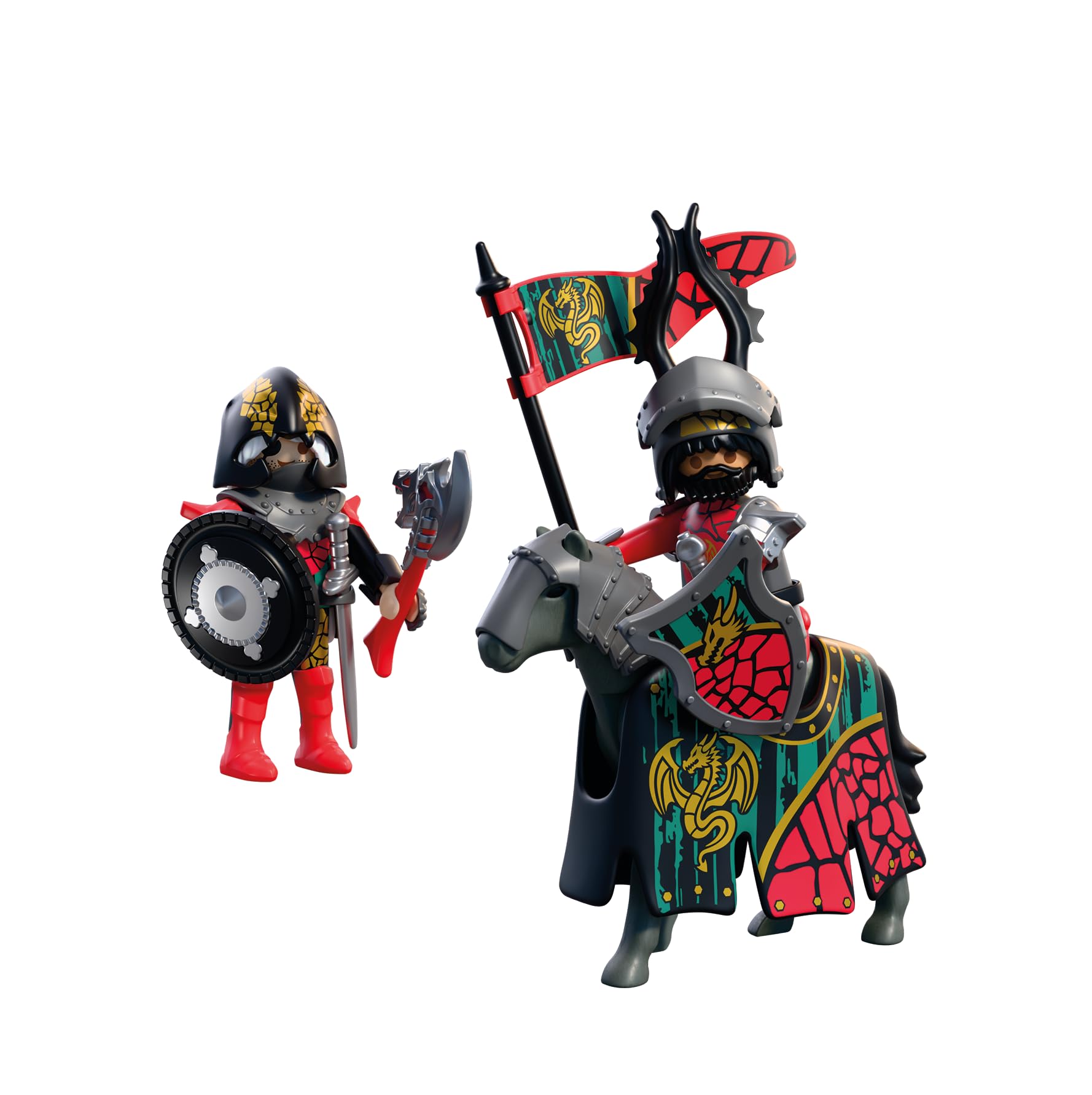Playmobil Dragon Knight Leader - Knight on Horseback with Banner | Ages 4+ | Model 72118 3
