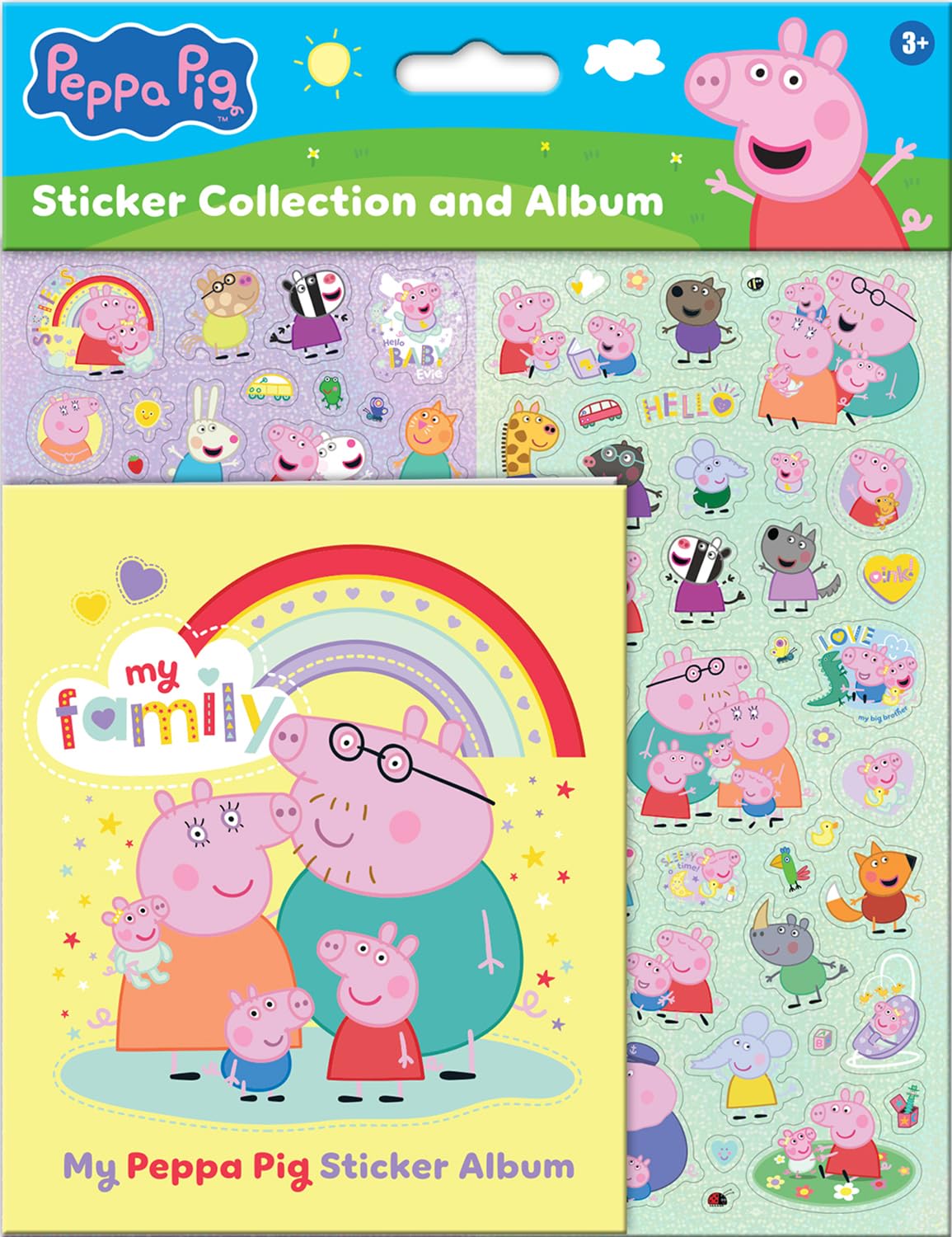 Paper Projects Peppa Pig Family Sticker Collection and Album | Foiled & Glossy Sheets | Pink 1