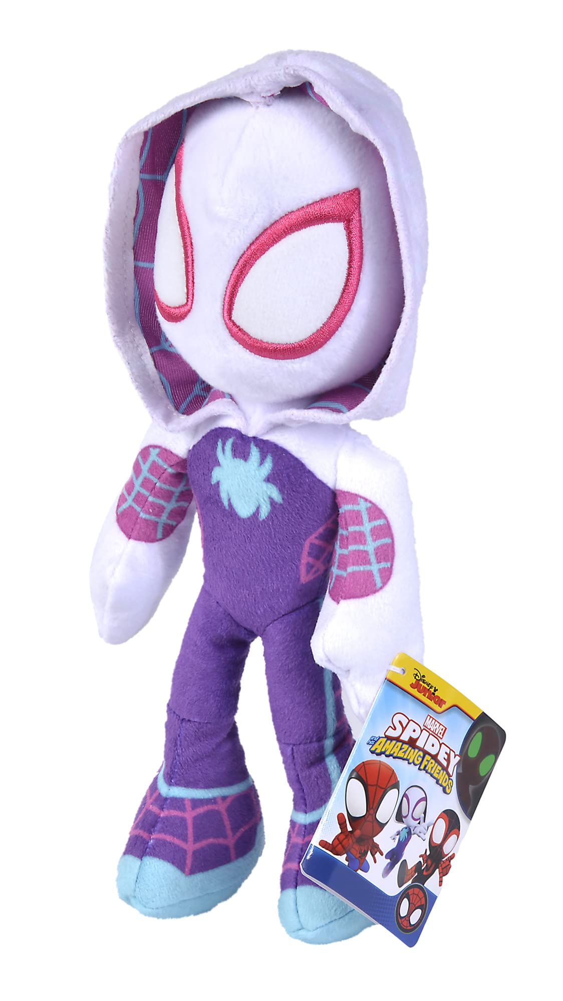 Simba Disney Spiderverse Ghost Spider Soft Toy - 25 cm Plush with Glow in the Dark Eyes 9