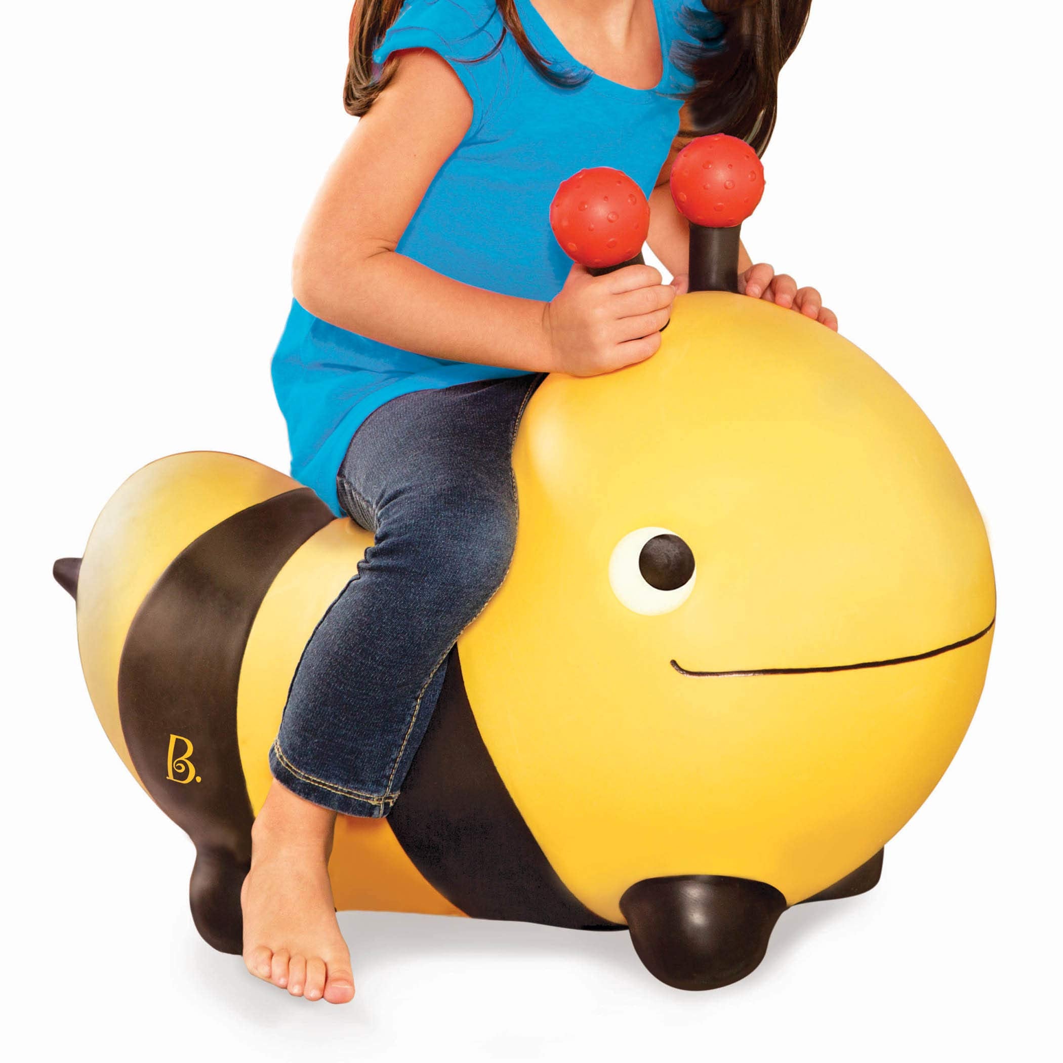 B. toys Inflatable Bee Bouncer Ride-On Toy with Air Pump for Toddlers 18 Months+