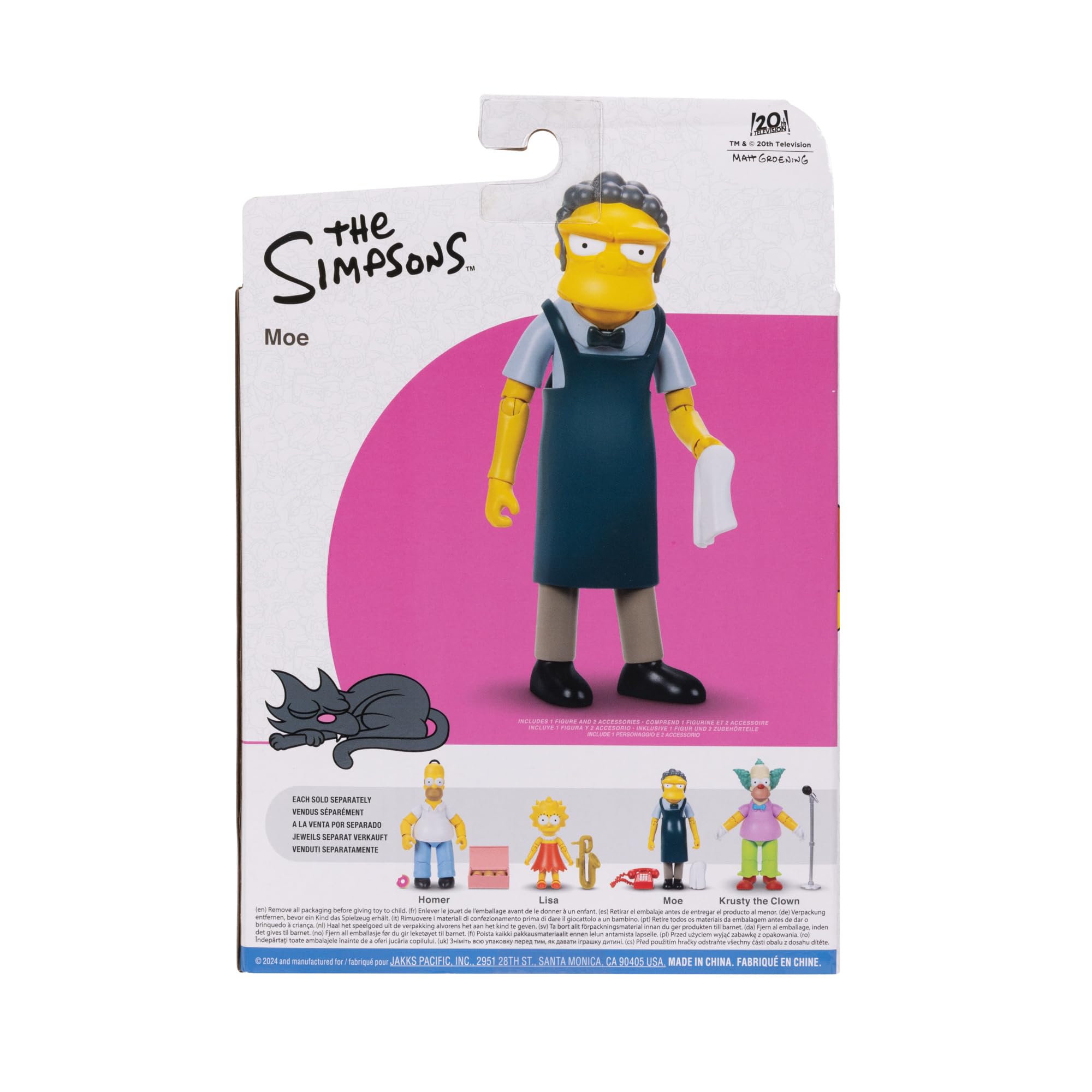 JAKKS Pacific The Simpsons - Moe Szyslak 12.7cm Articulated Action Figure with Phone & Dishcloth Accessory 16