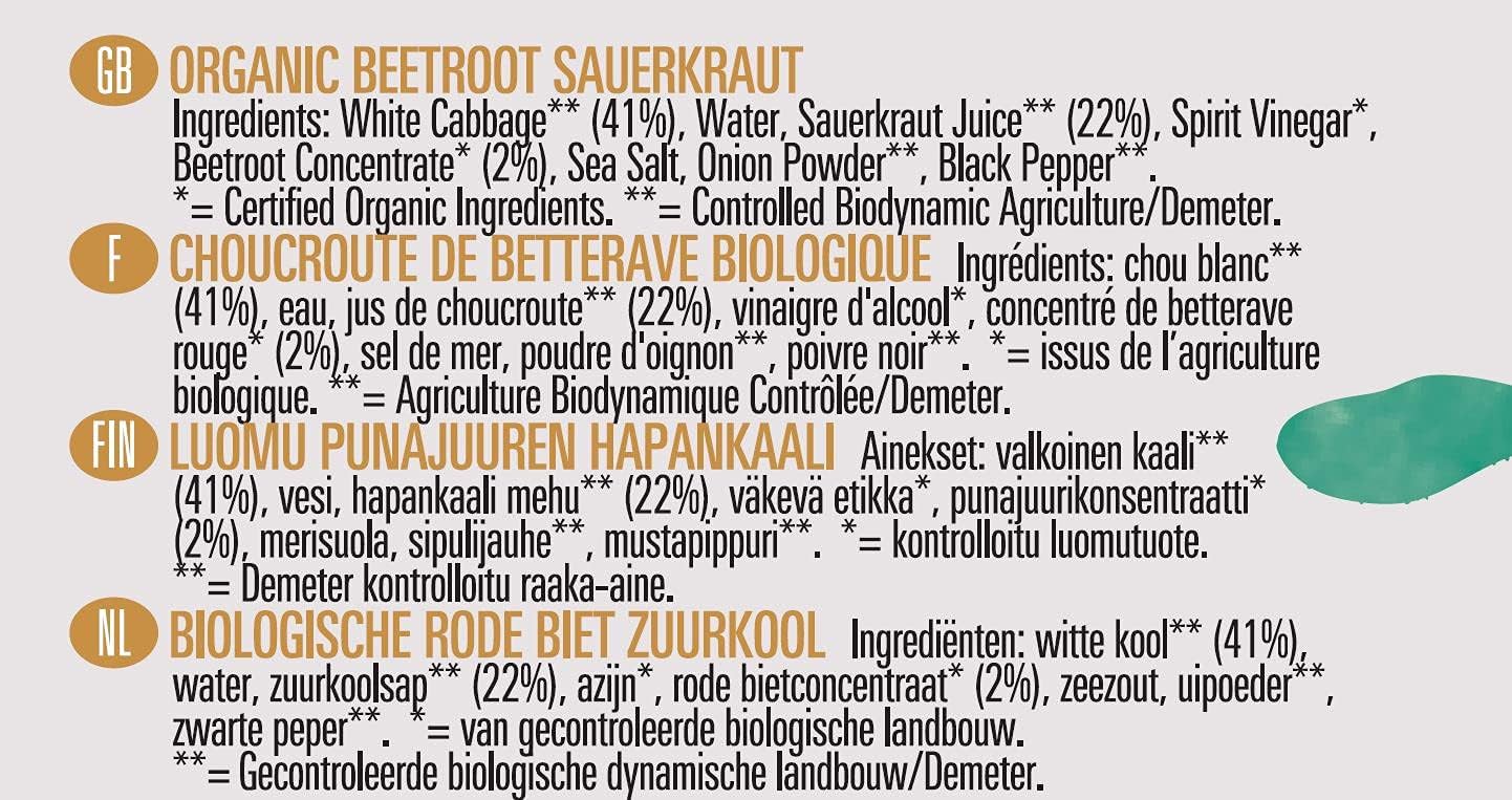 Biona Demeter Organic Sauerkraut Ruby Red 350g 2