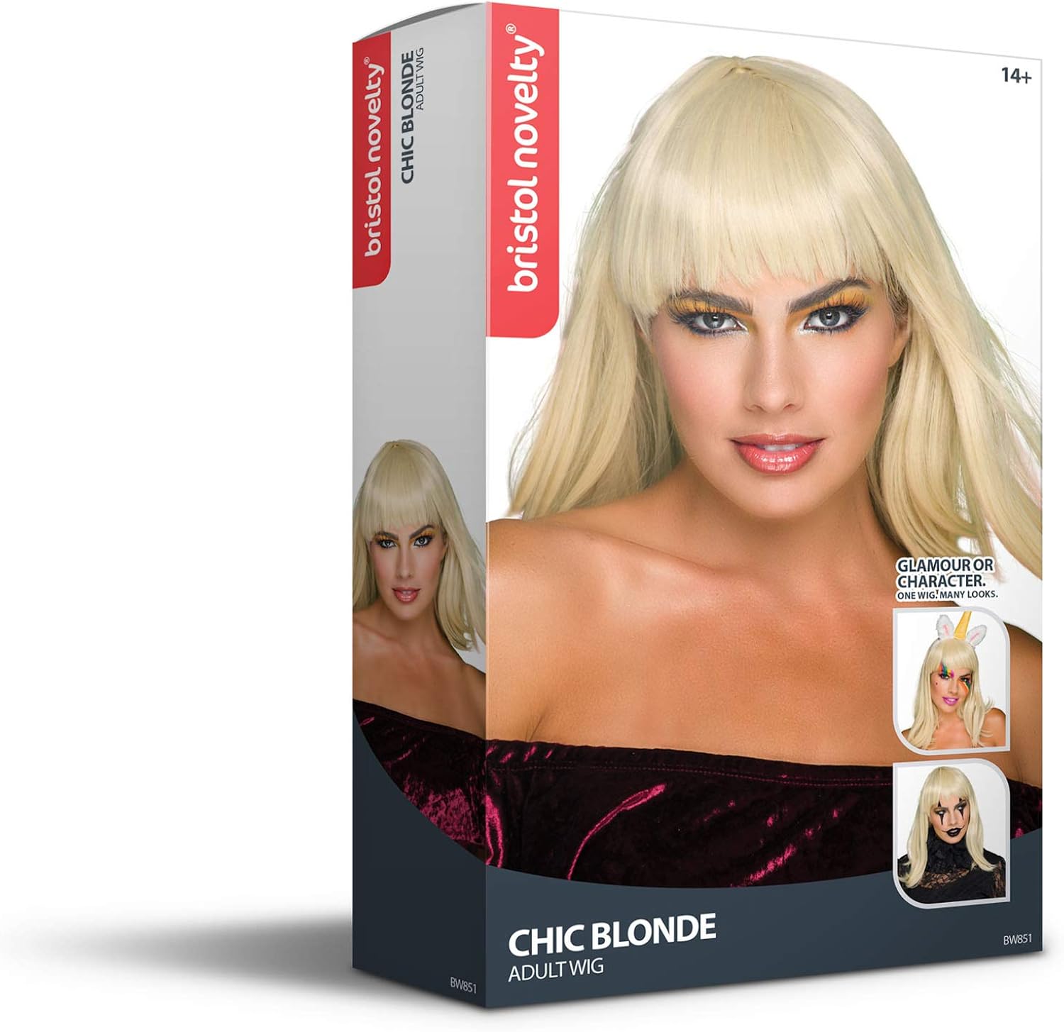 Bristol Novelty Chic Doll Wig, Blonde, One Size